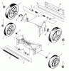 Snapper 19301 - 19" Walk-Behind Mower, 3 HP, Steel Deck, Series 1 Listas de piezas de repuesto y dibujos Wheels, Guard, Axles