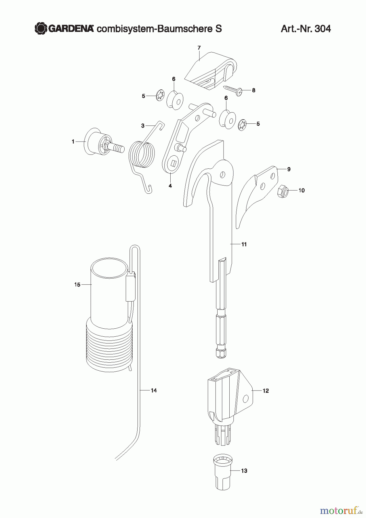 Gardena Gartenschere combisystem-Baumschere  S