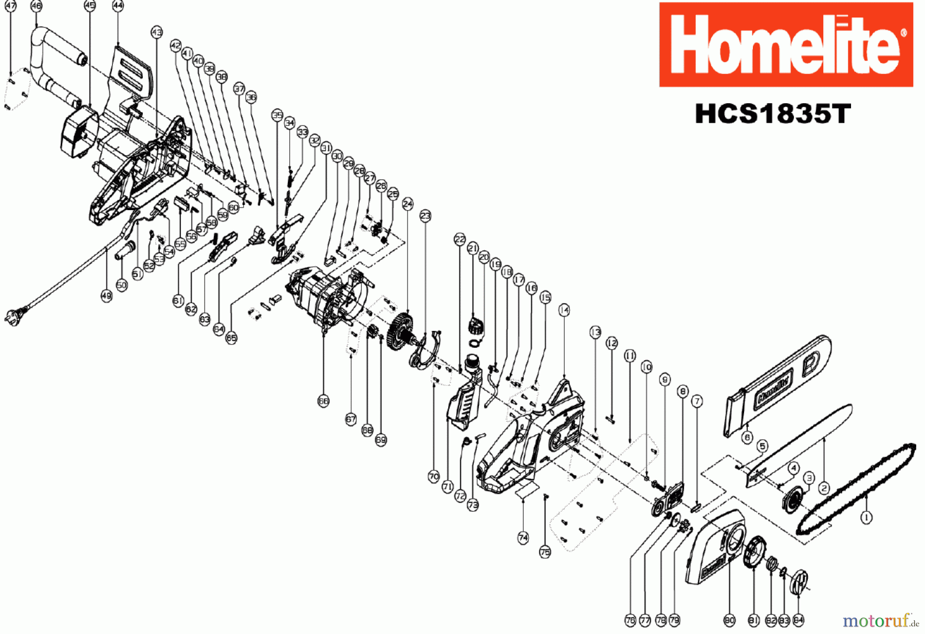  Homelite Motorsägen Elektro HCS1835T
