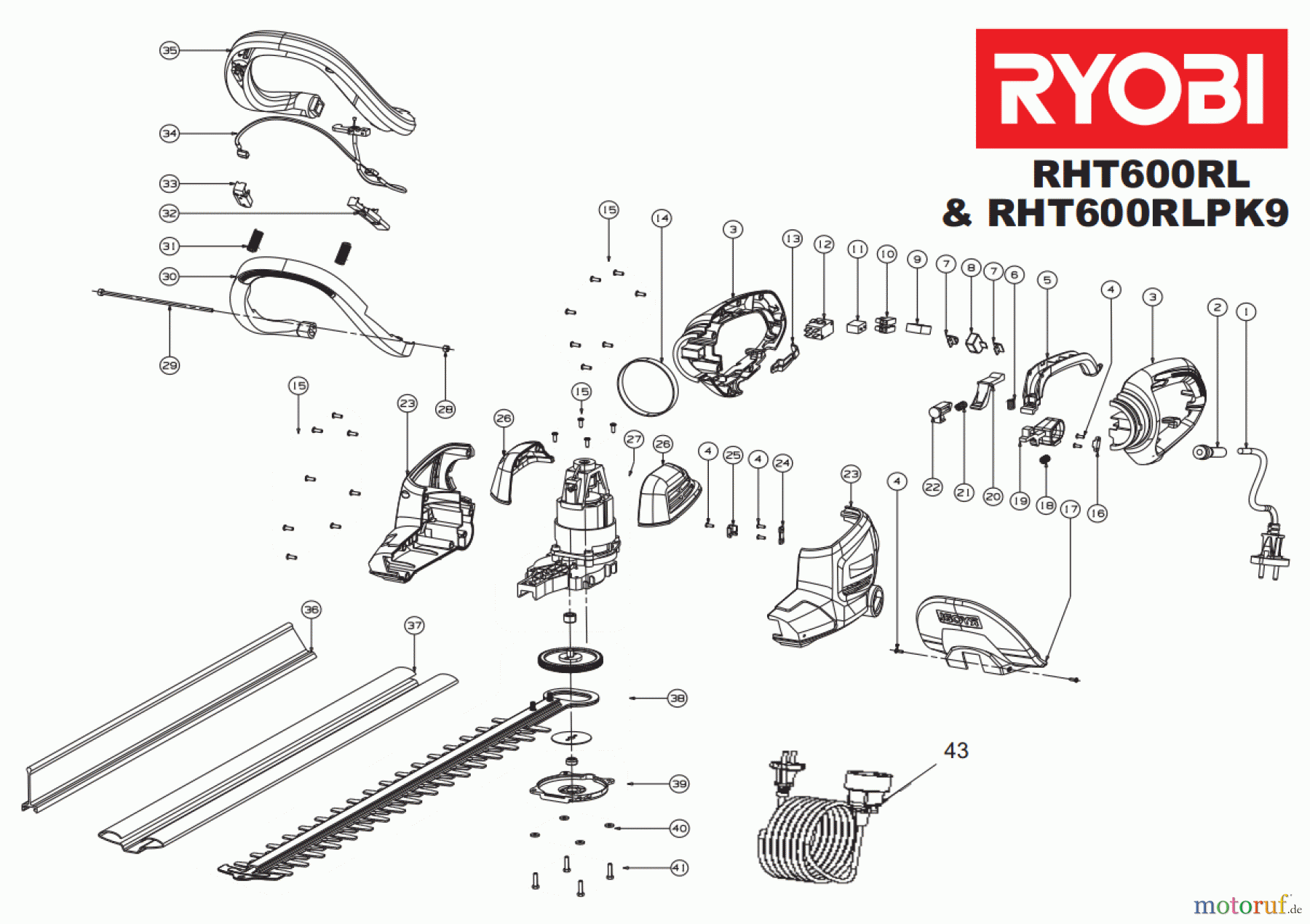  Ryobi Heckenscheren Elektro RHT600RL