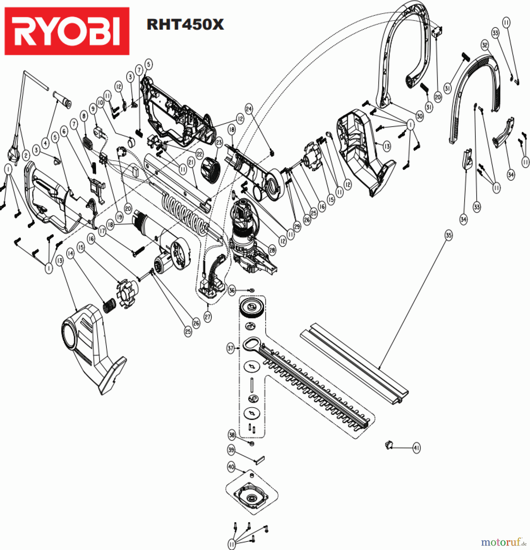  Ryobi Heckenscheren Elektro RHT450X