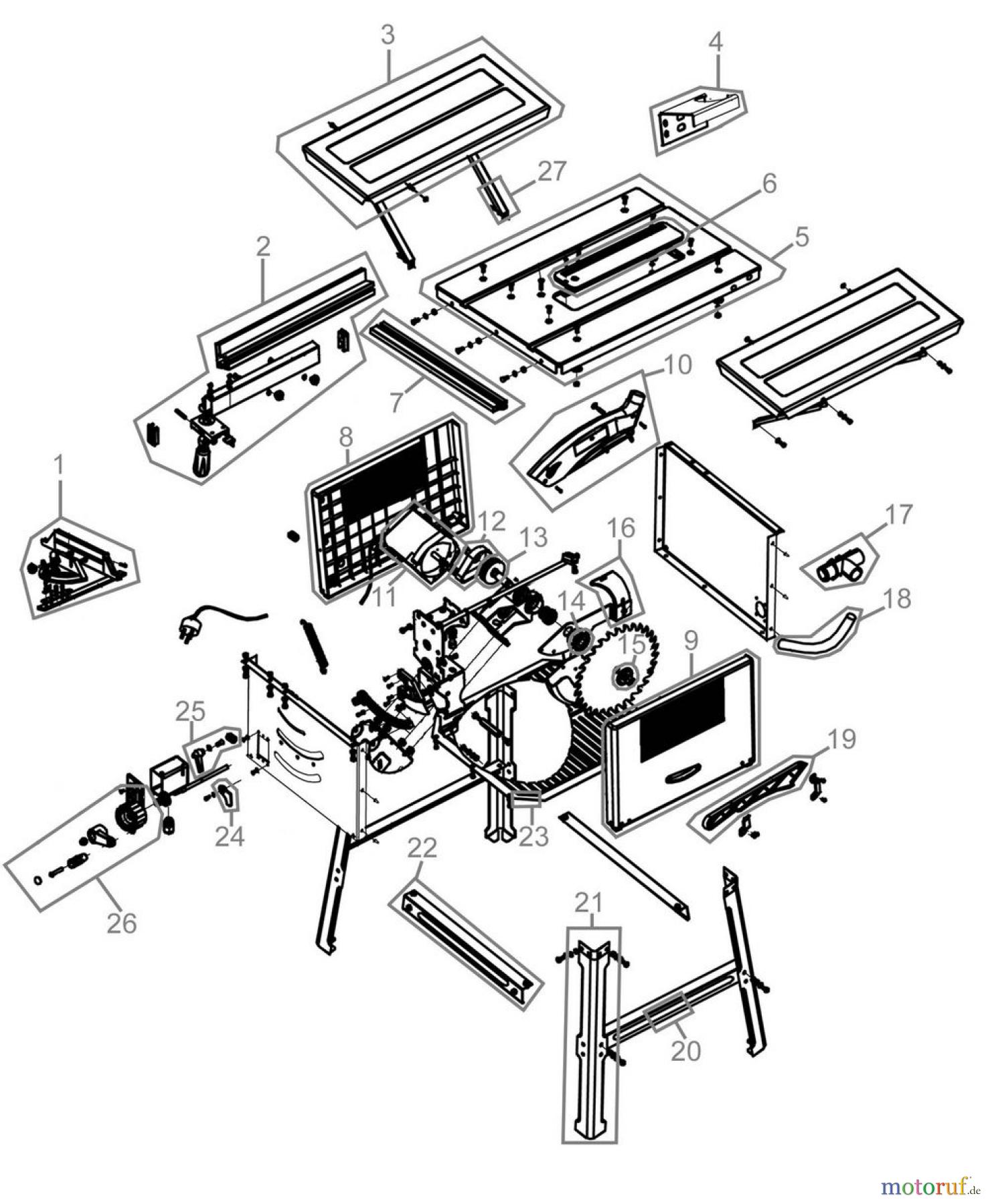 Güde Holzbearbeitung Tischkreissägen TISCHKREISSÄGE TK 2400 ECO - 55166 FSL55166-01