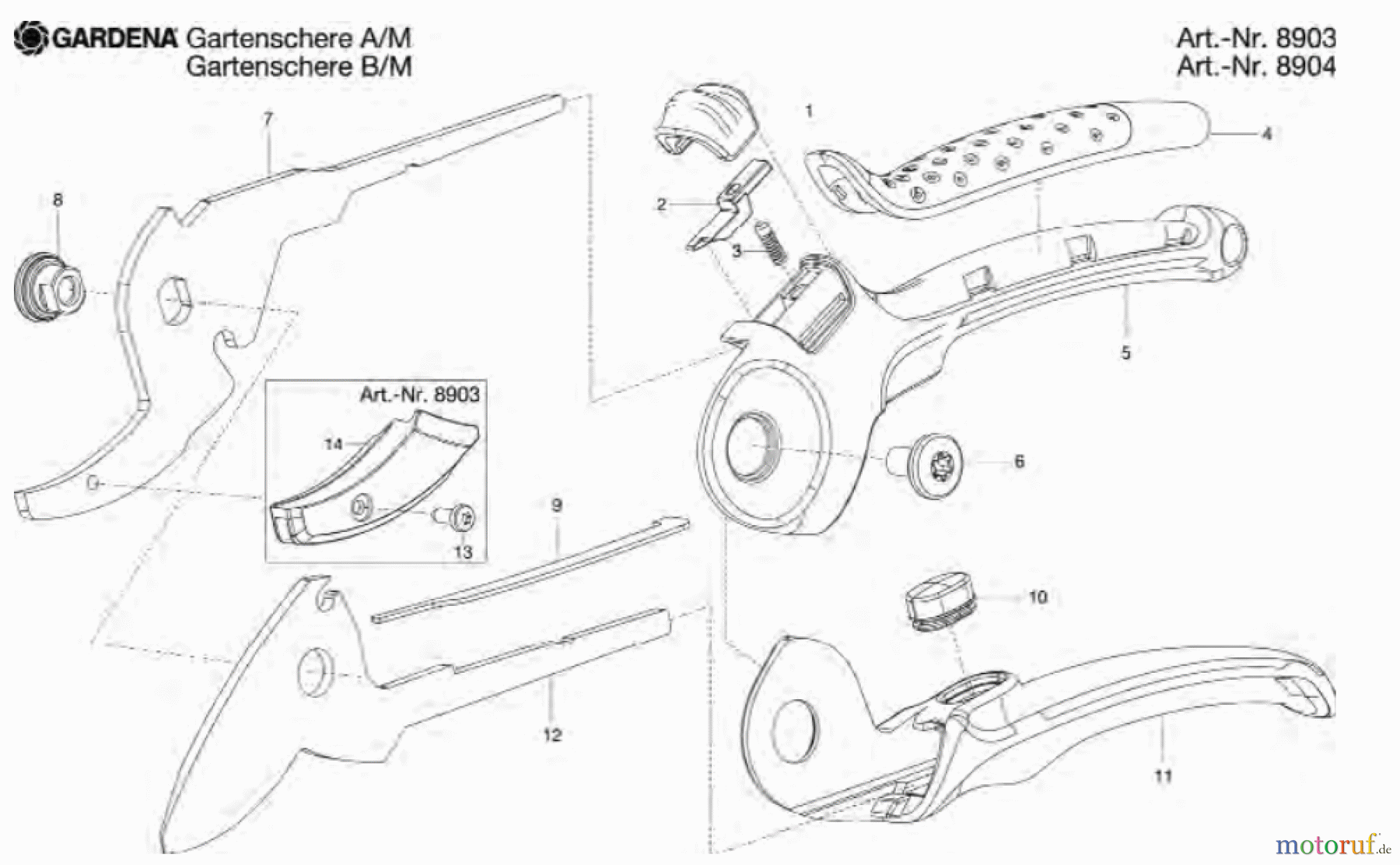  Gardena Gartenschere Gartenschere B/M