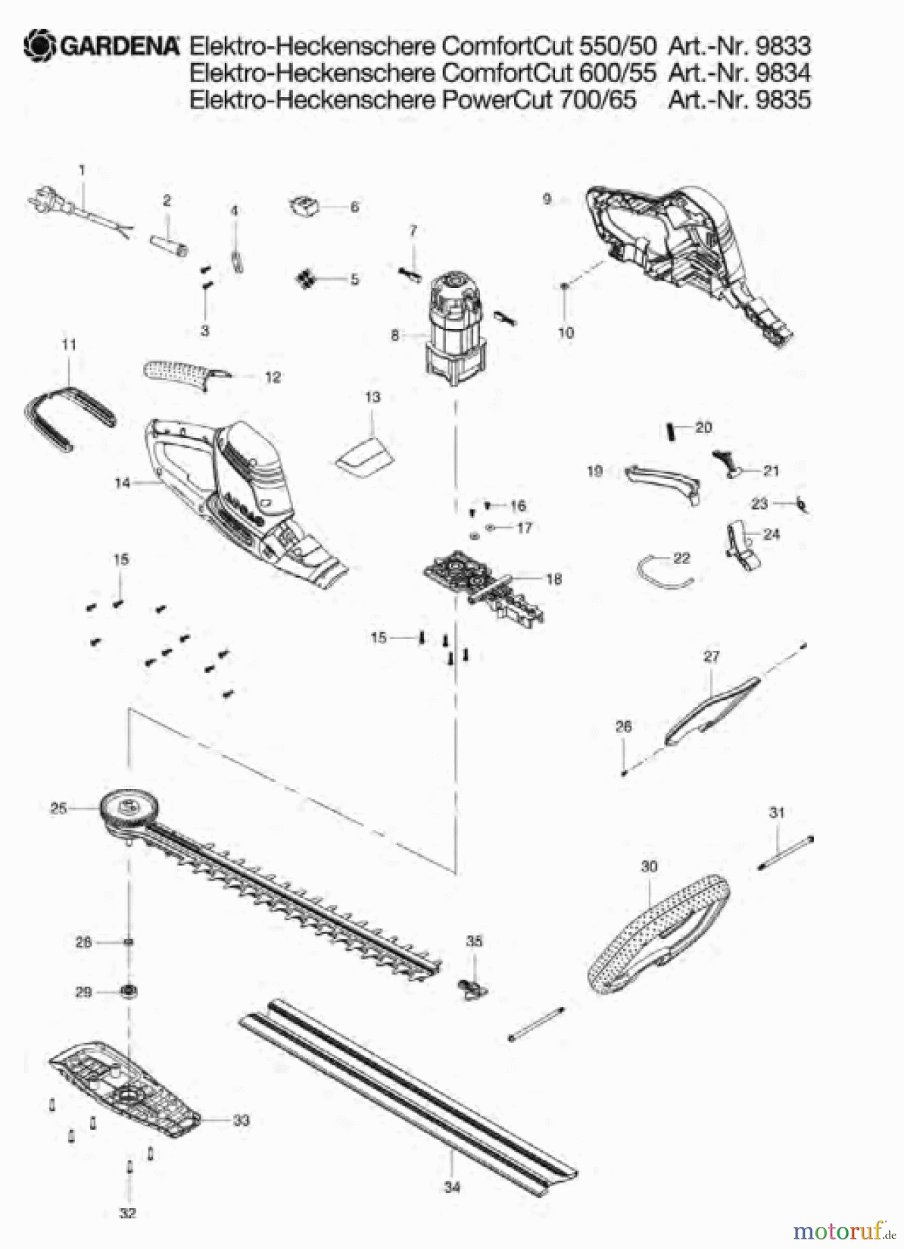  Gardena Heckenscheren Elektro-Heckenschere ComfortCut 550/50