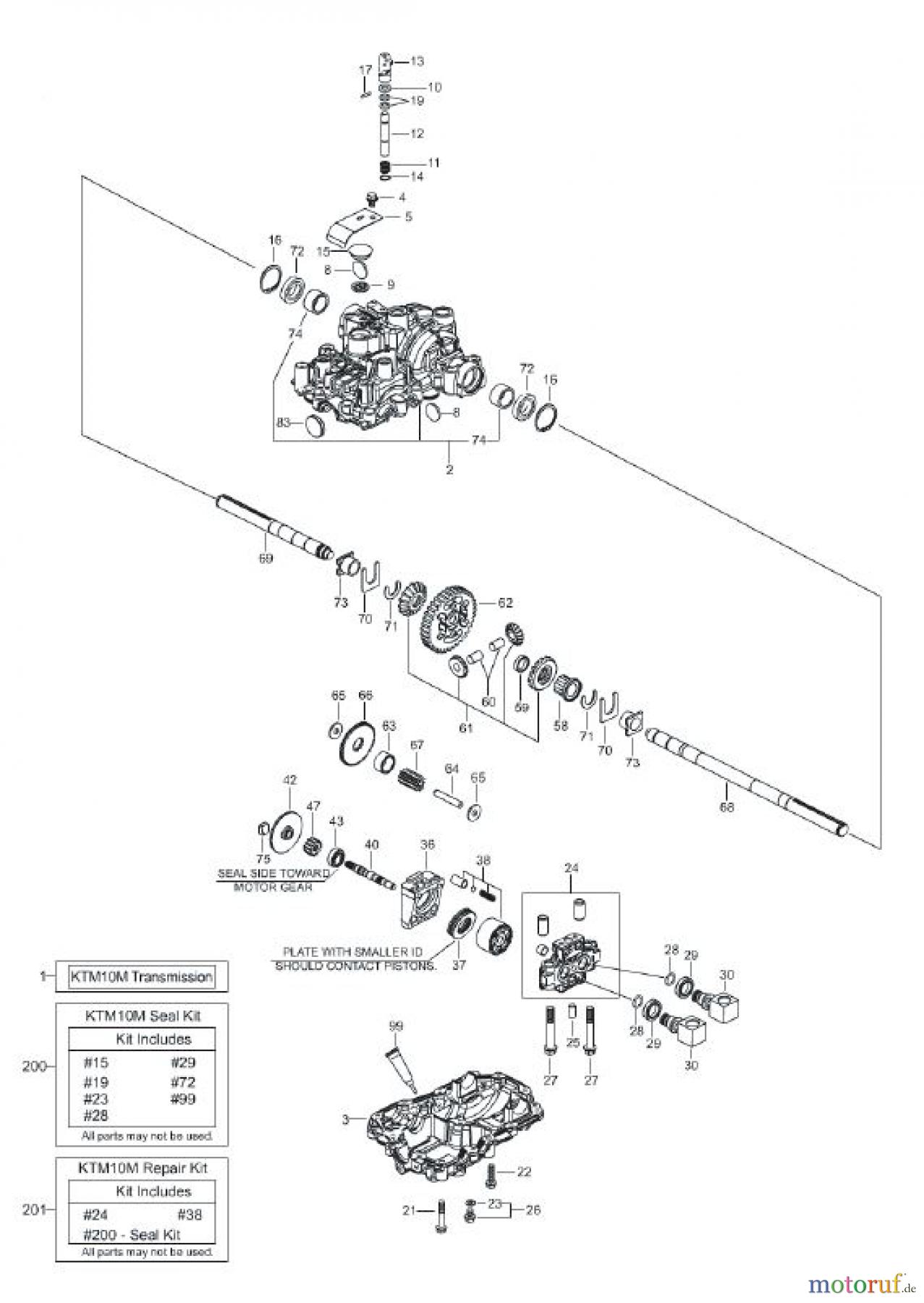  Global Garden Products GGP Frontmäher XK_XK4 SERIES 2007 KANZAKI GETRIEBE KTM 10M