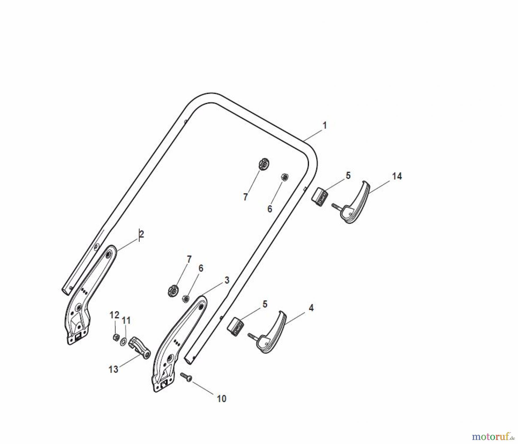  Global Garden Products GGP Rasenmäher Baujahr 2017 Benzin Ohne Antrieb 2017 NTL 484 - 484 Q Handle, Lower Part - LUX