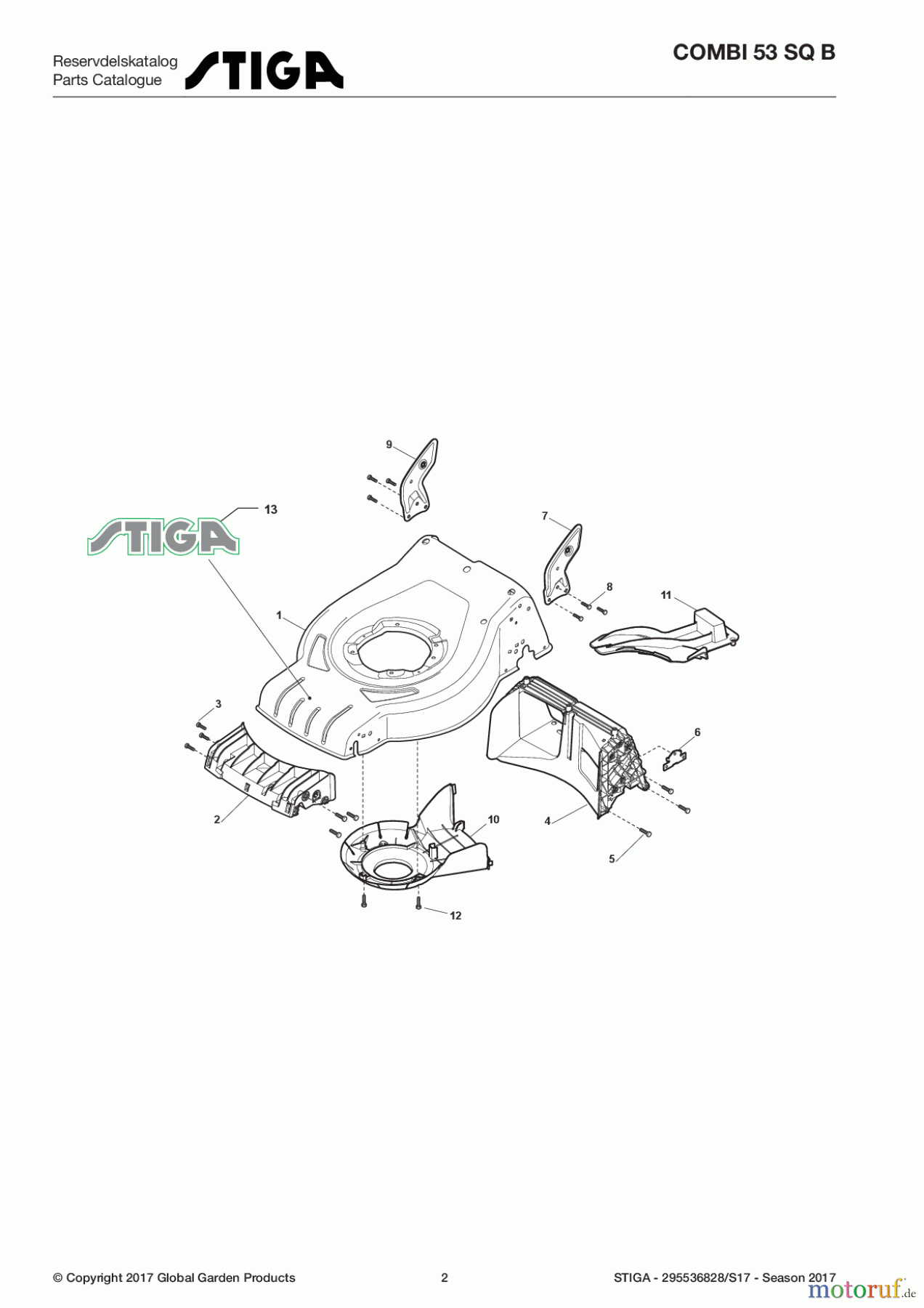  Stiga Rasenmäher Baujahr 2017 Benzin Mit Antrieb 2017 COMBI 53 SQ B 295536828/S17 - Season 2017 Deck