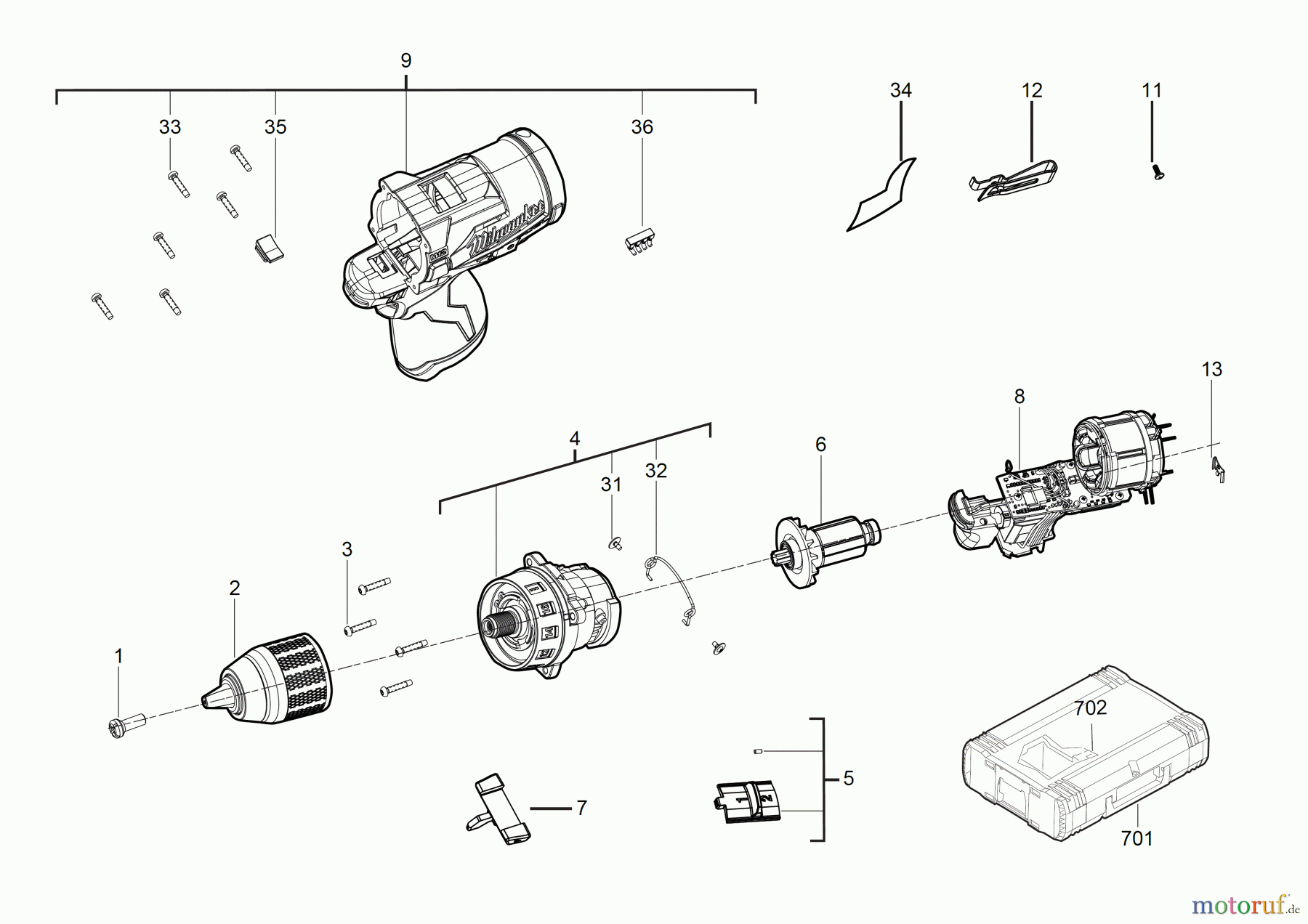  Milwaukee Akku-Geräte Bohren und Meißeln Schlagbohrschrauber M12 FPD-602X