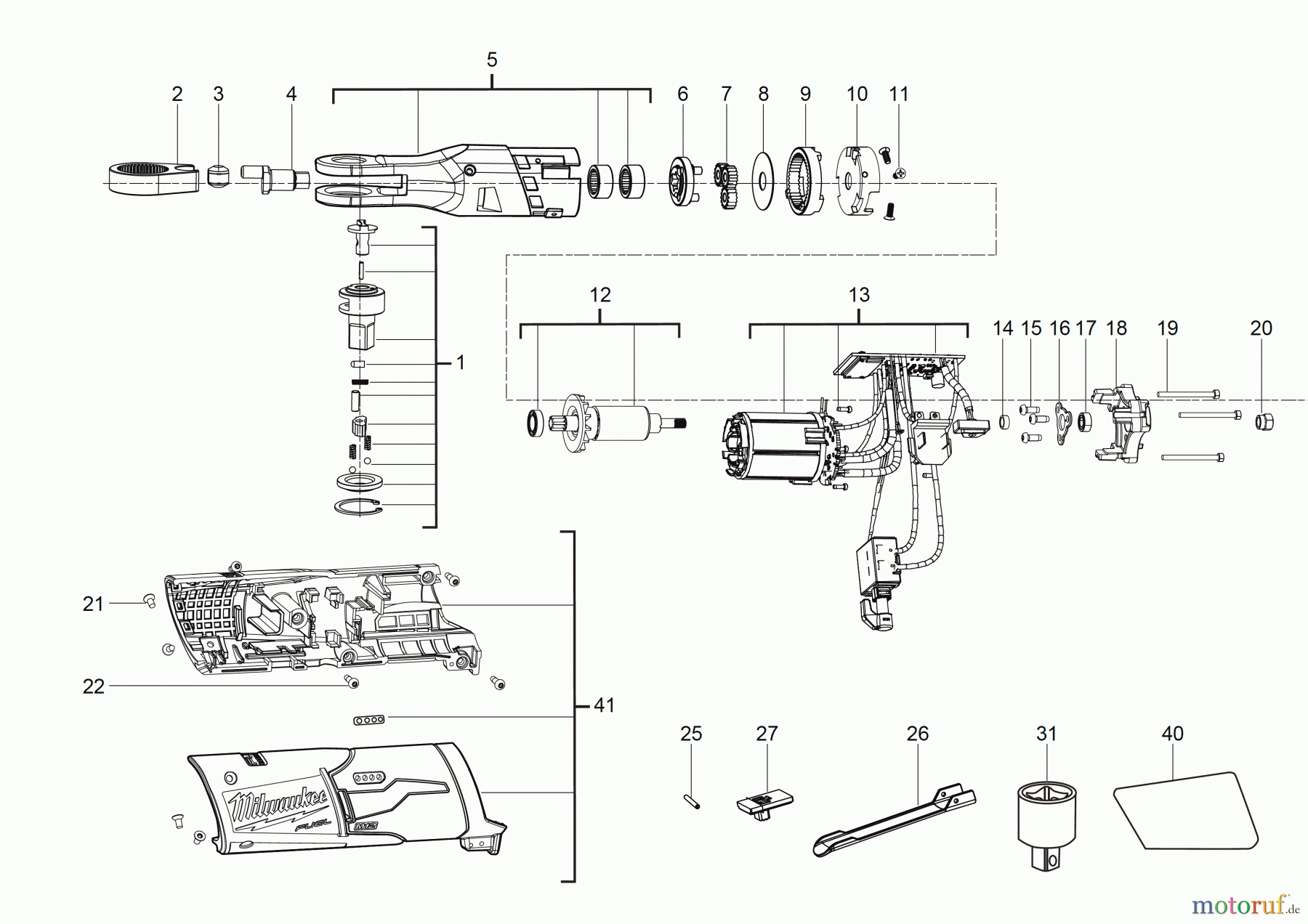 Milwaukee Akku-Geräte Befestigen RATSCHEN M12 FIR12 ½″-AKKU-RATSCHE Seite 1