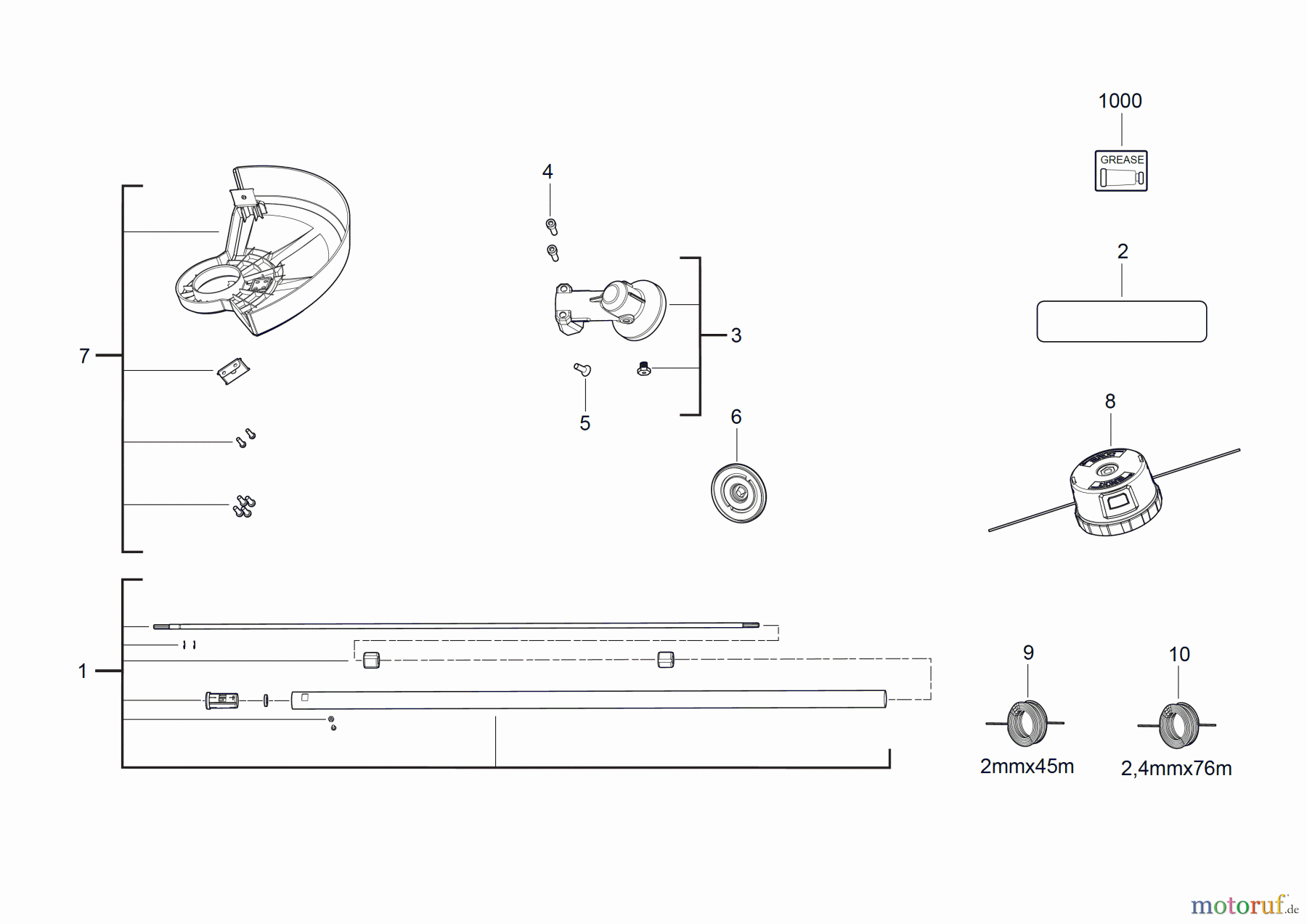  Milwaukee Akku-Geräte Outdoor M18 FOPH-LTA RASENTRIMMER-AUFSATZ Seite 1