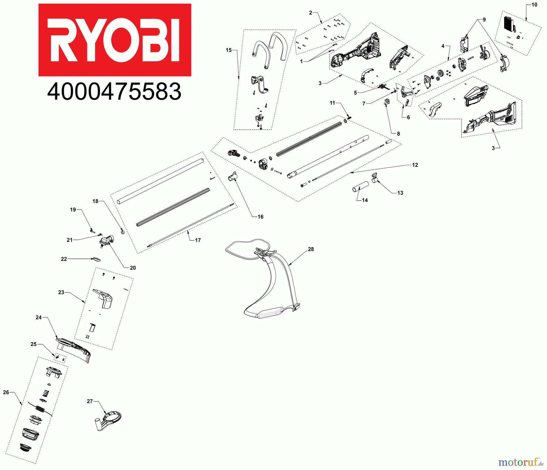  Ryobi Rasentrimmer Akku RY36ELTX33A Seite 1