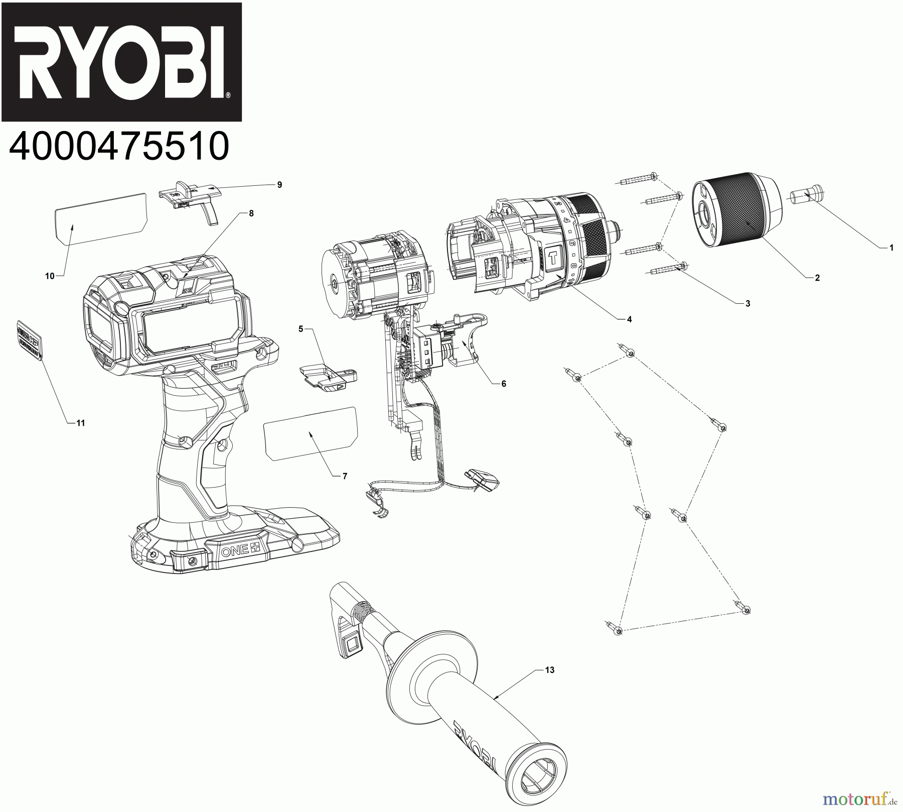  Ryobi (Schlag-)Bohrschrauber Bohrschrauber mit Schlagbohrfunktion RPD18X Seite 1