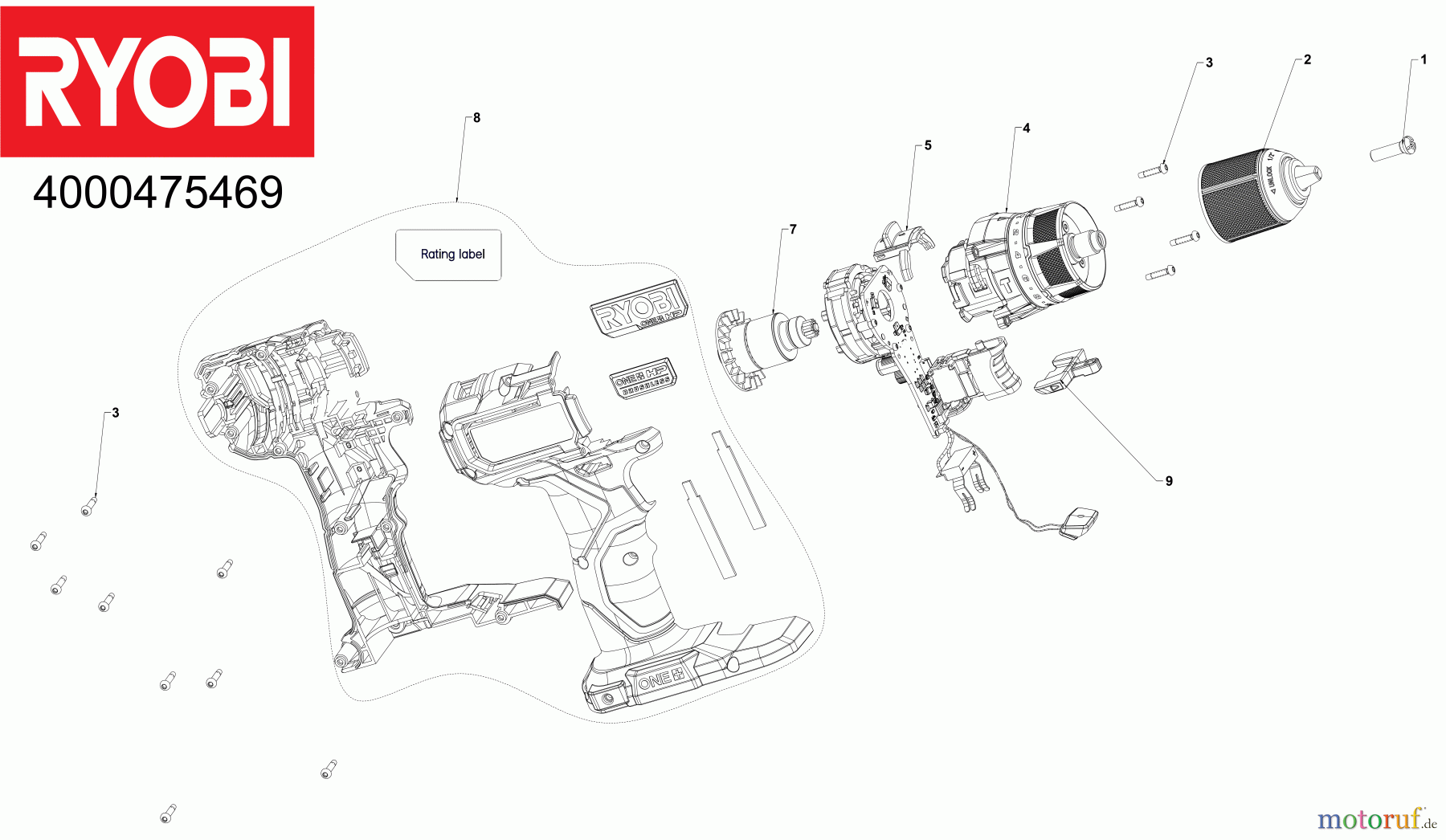  Ryobi (Schlag-)Bohrschrauber Bohrschrauber mit Schlagbohrfunktion RPD18C AKKU-SCHLAGBOHRER Seite 1