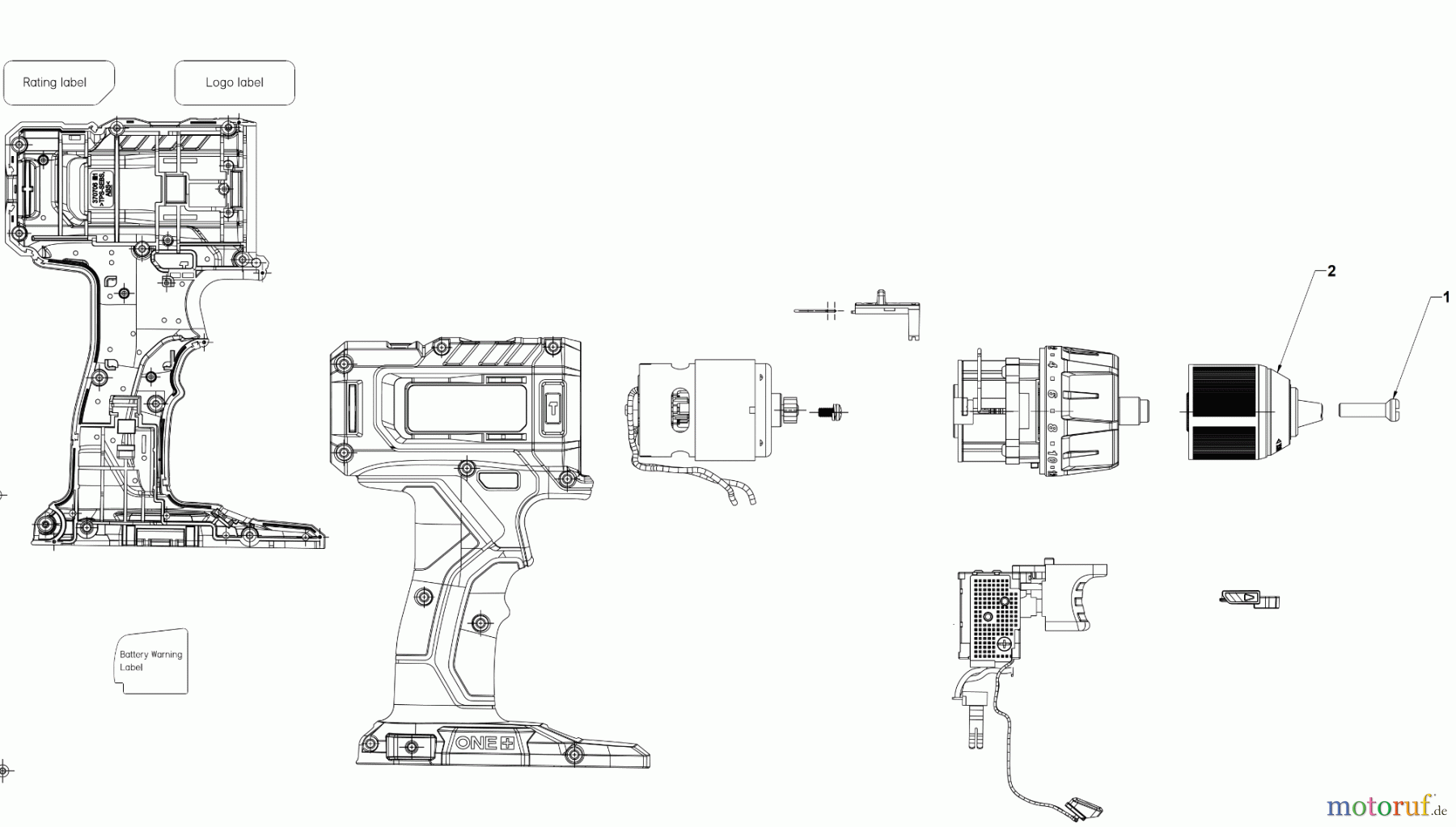  Ryobi (Schlag-)Bohrschrauber Bohrschrauber mit Schlagbohrfunktion RPD18  AKKU-SCHLAGBOHRER Seite 1