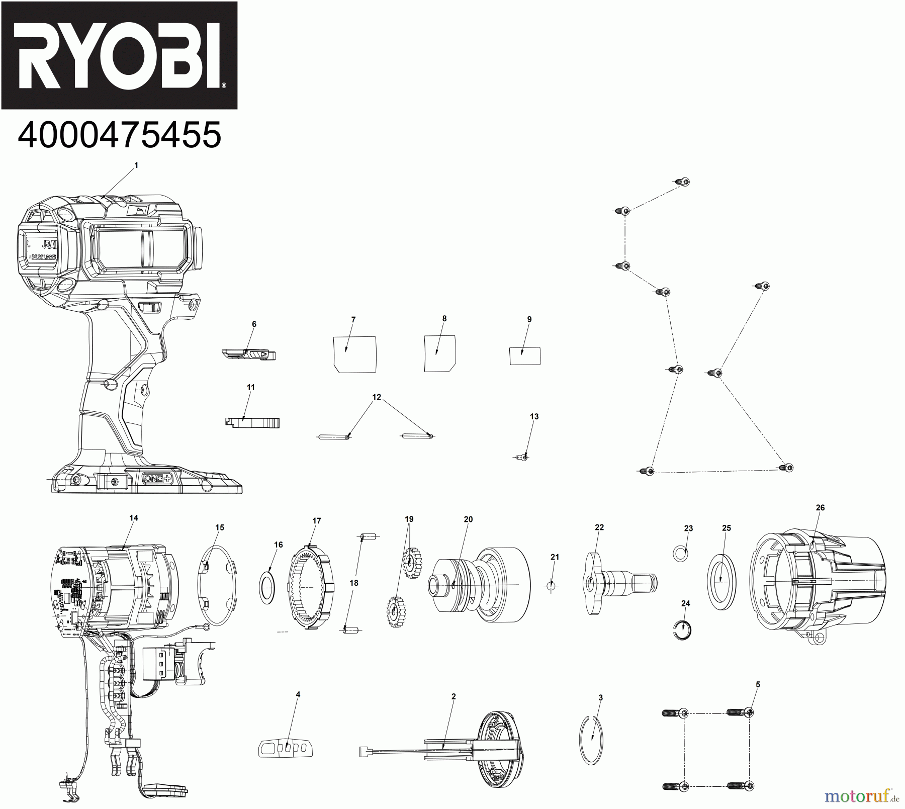  Ryobi (Schlag-)Bohrschrauber Bohrschrauber mit Schlagbohrfunktion RIW18X Akku-Schlagschrauber Seite 1