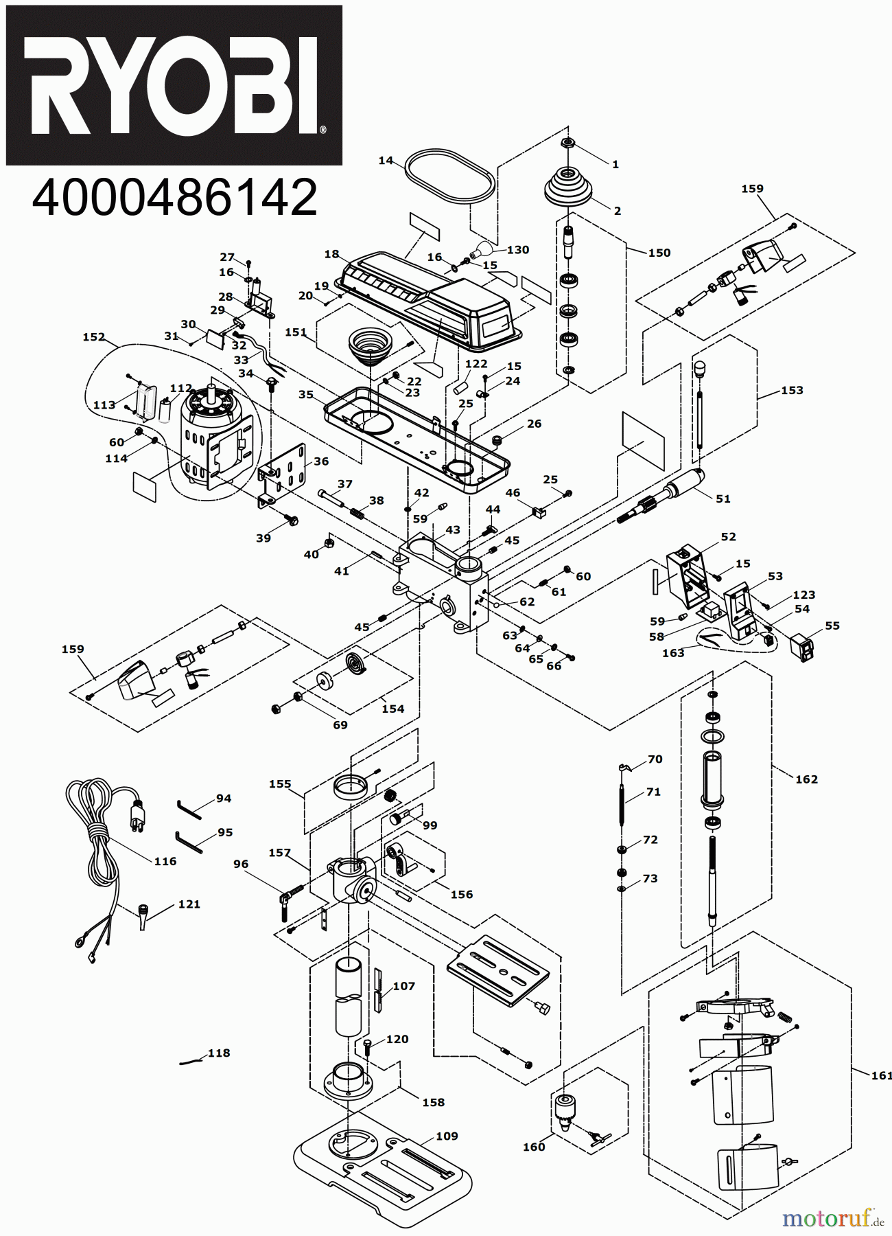  Ryobi (Schlag-)Bohrschrauber Tischbohrmaschine RDP102L