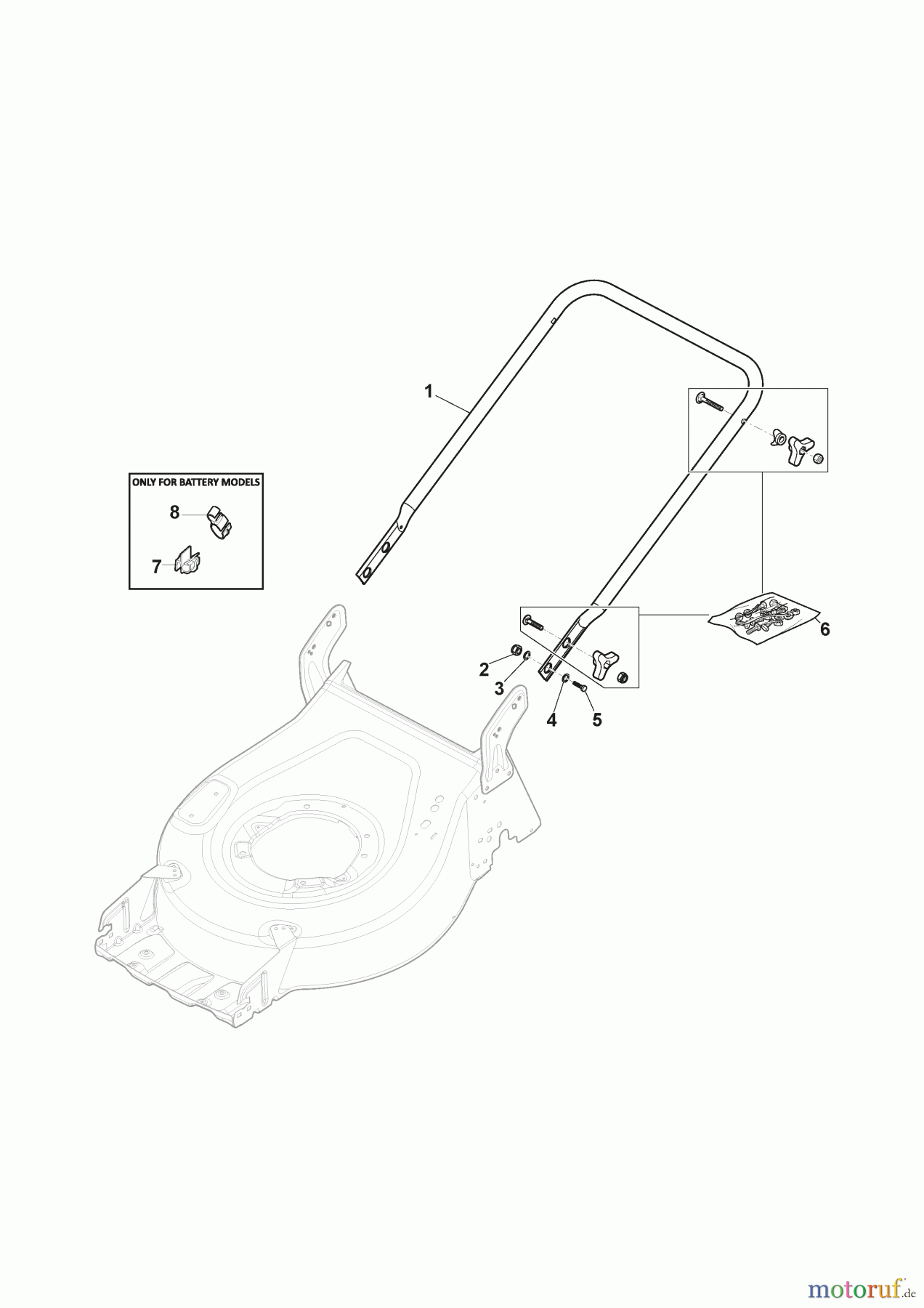  Alpina (von Stiga) Rasenmäher Benzinrasenmäher AL5 46 SAEQ (2022) Holm, Unterteil 