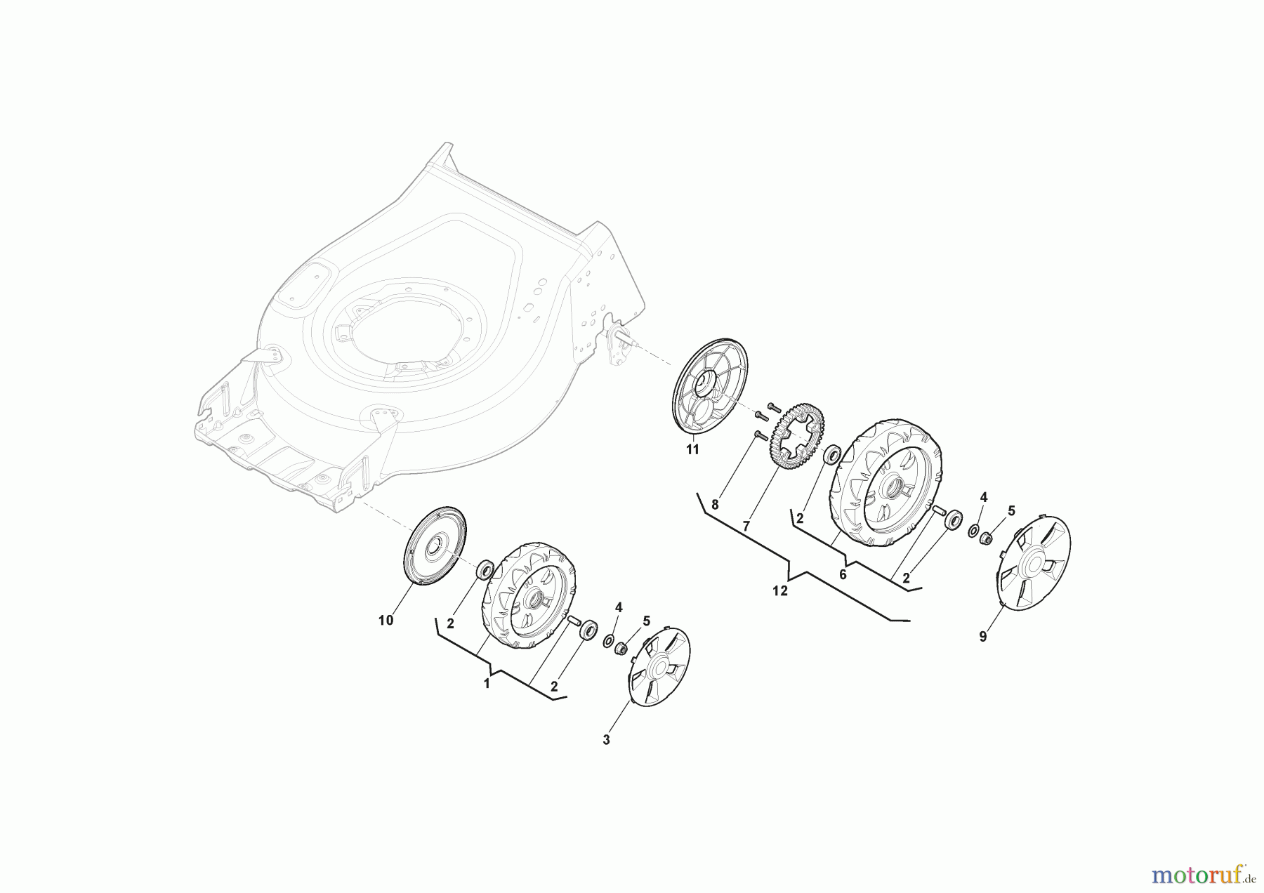  Alpina (von Stiga) Rasenmäher Benzinrasenmäher AL5 46 SAEQ (2022) Rad und Radkappe