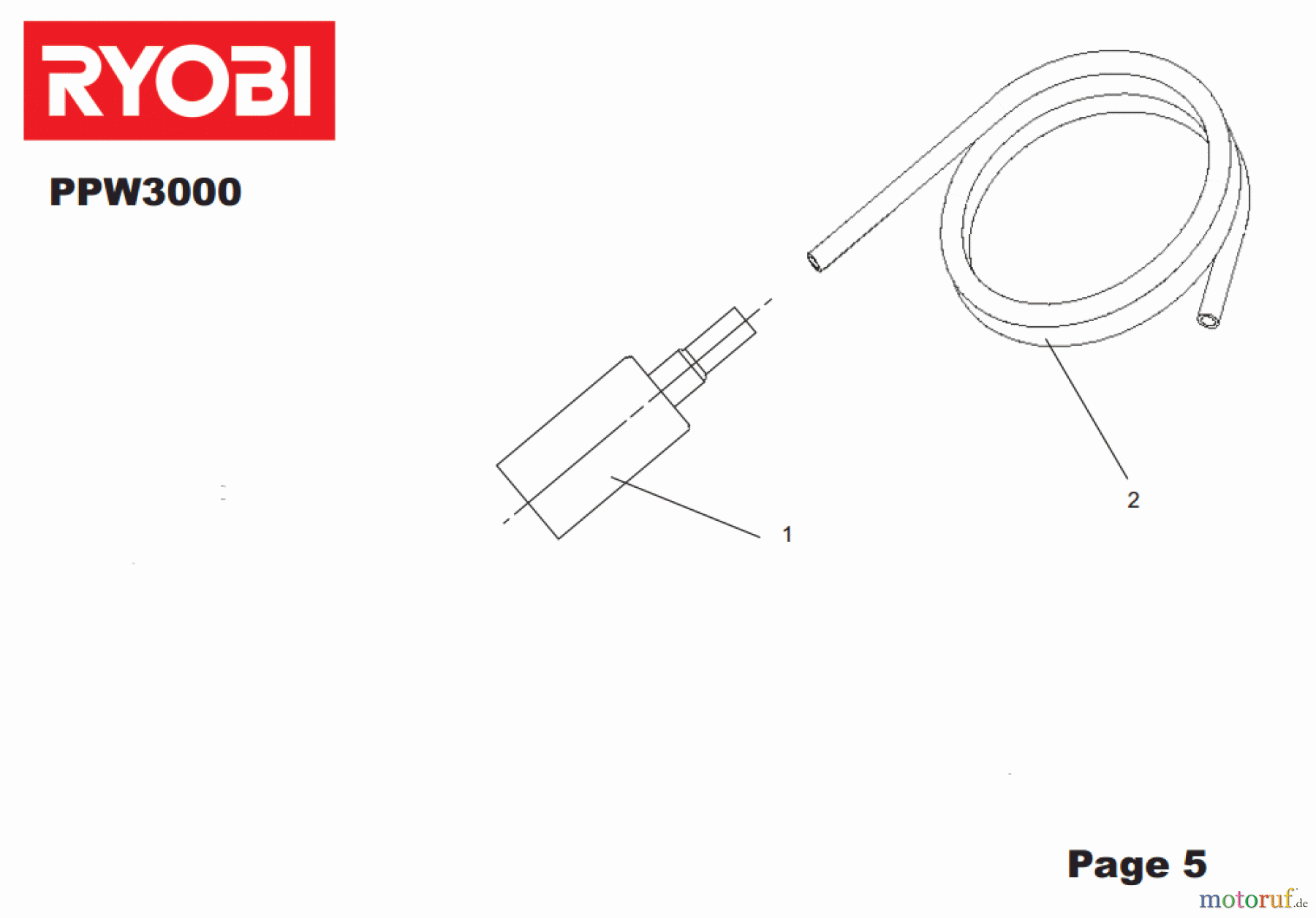  Ryobi Hochdruckreiniger PPW3000 Seite 5
