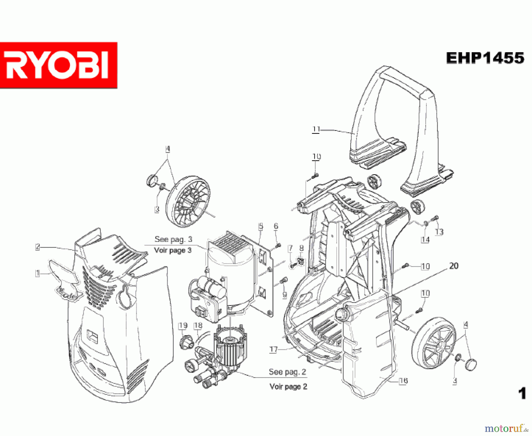 Ryobi Hochdruckreiniger EHP1455 Seite1
