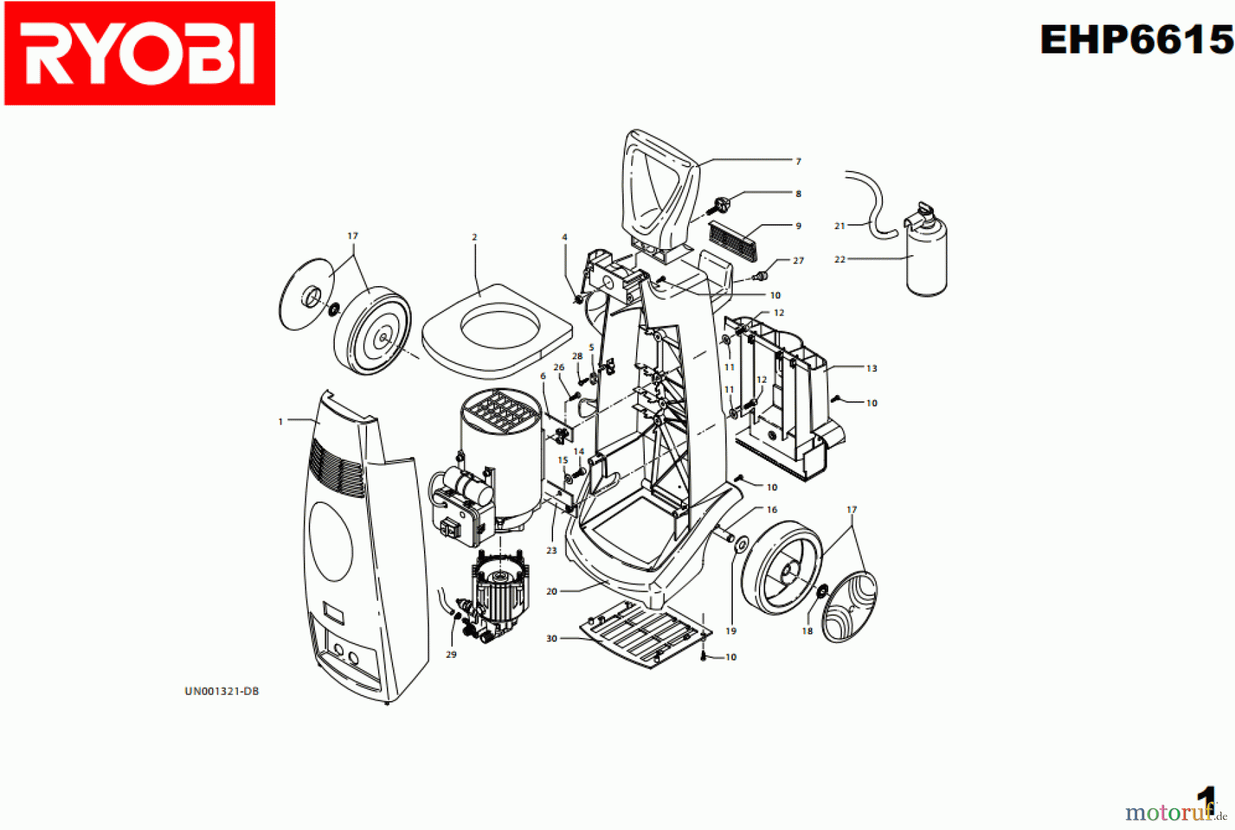  Ryobi Hochdruckreiniger EHP6615 Seite1
