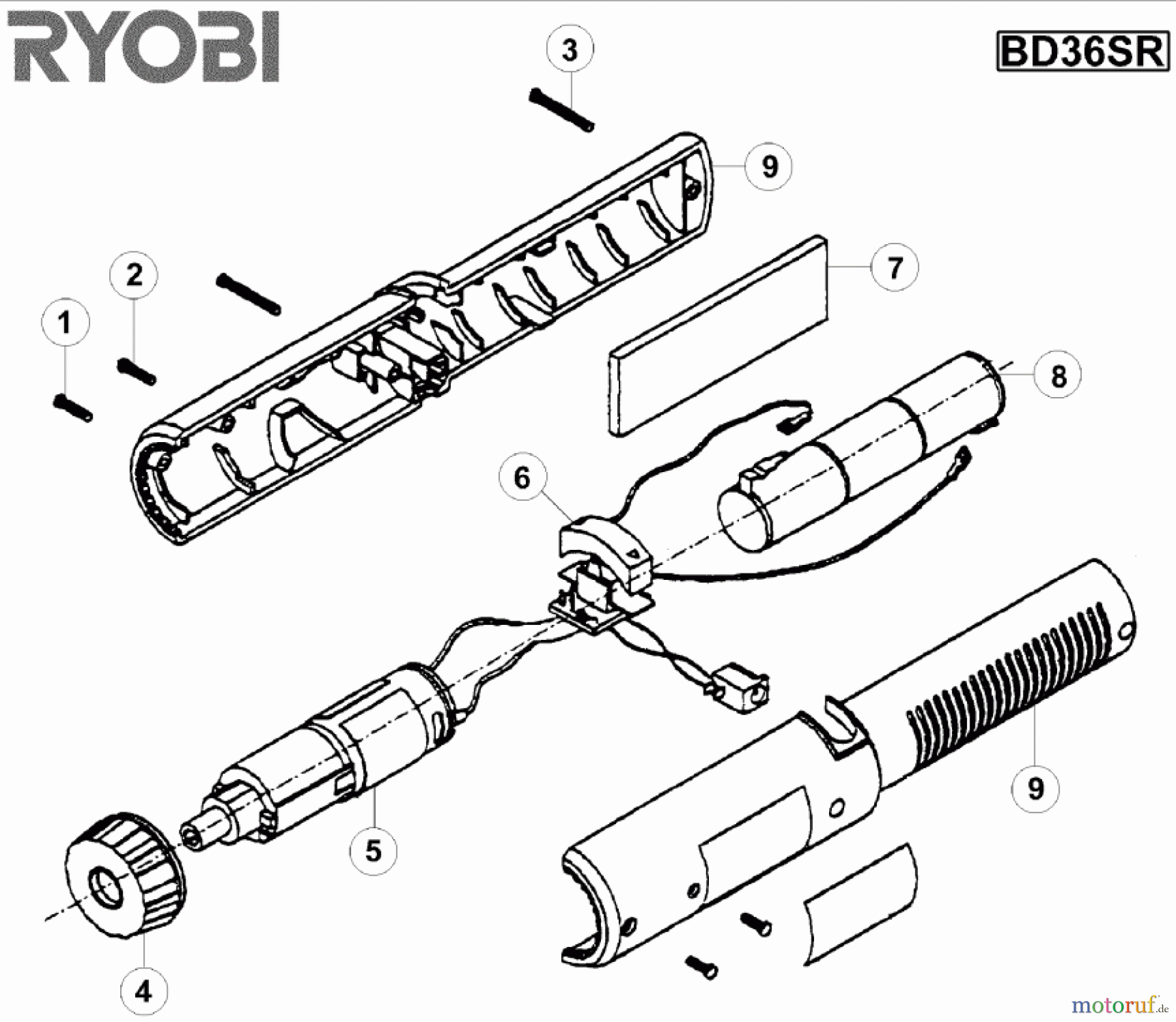  Ryobi (Schlag-)Bohrschrauber Akkuschrauber BD36SR