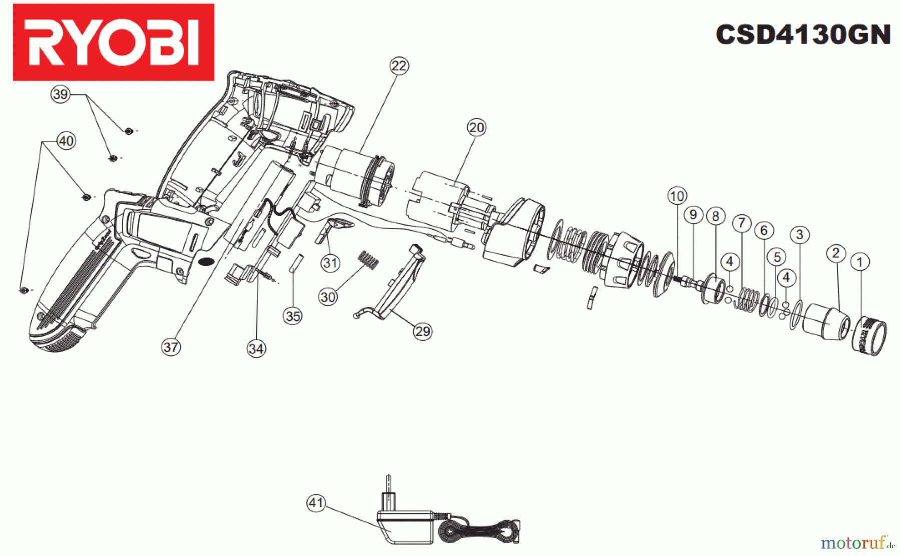  Ryobi (Schlag-)Bohrschrauber Akkuschrauber CSD4130GN Seite 1