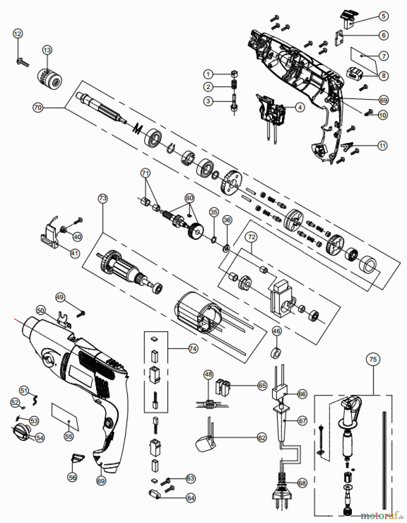  Ryobi (Schlag-)Bohrschrauber Bohrschrauber mit Schlagbohrfunktion EID8002RE Seite 1