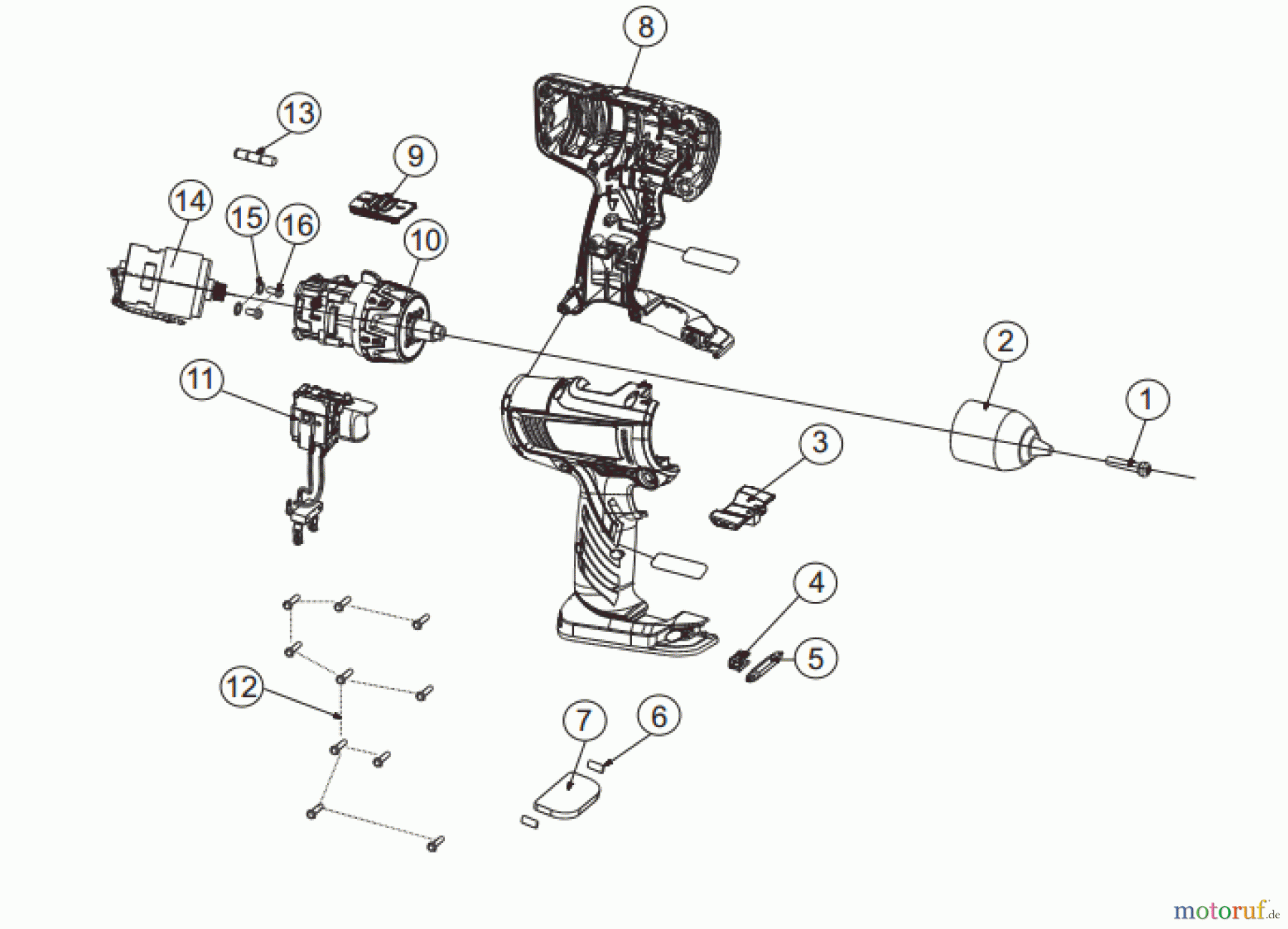  Ryobi (Schlag-)Bohrschrauber Bohrschrauber mit Schlagbohrfunktion LCDI14022 Seite 1