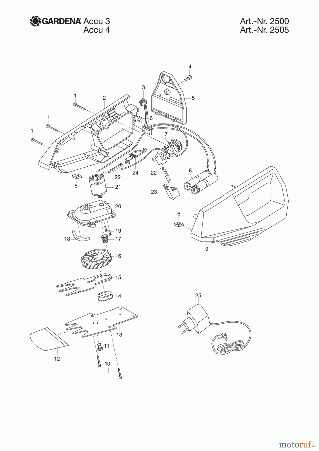  Gardena Akkuscheren Accu 3 BJ bis 2003