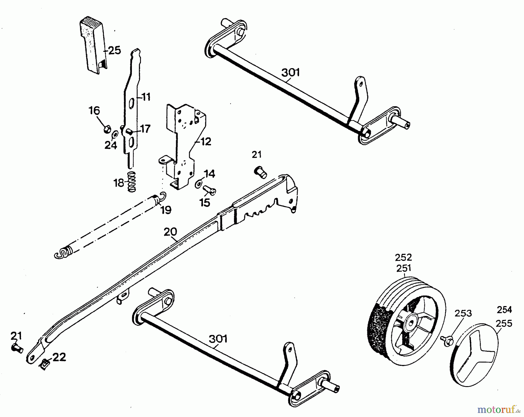  Wolf-Garten Elektromäher 4.42 E 4940680 Serie E  (1996) Höhenverstellung, Räder