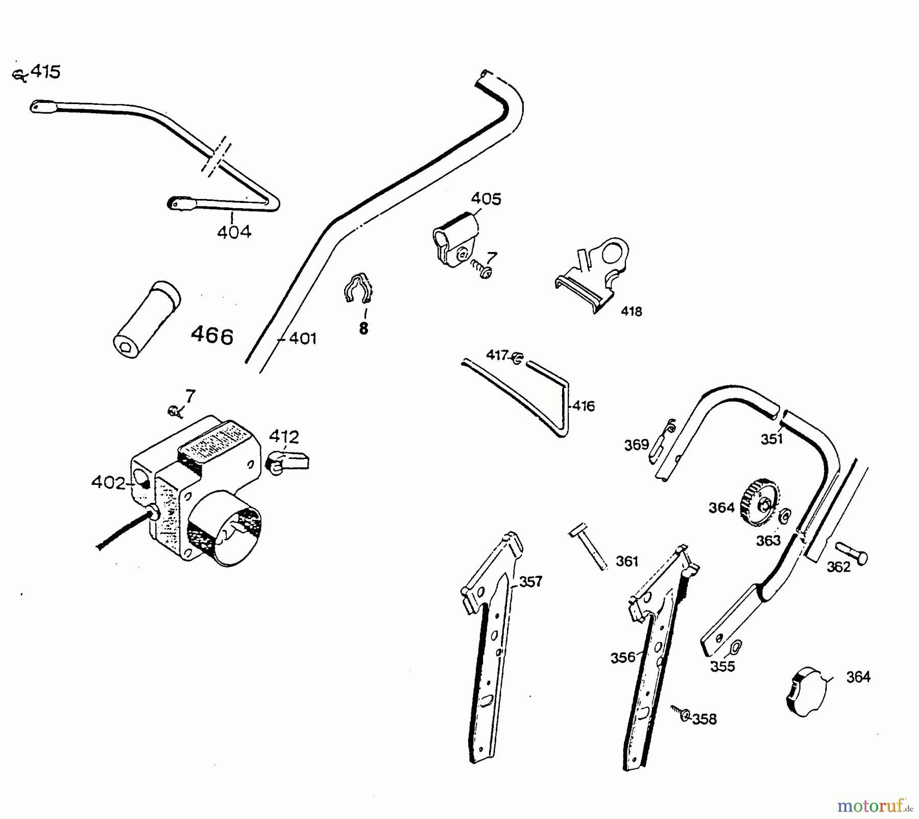  Wolf-Garten Elektromäher 4.42 E 4940680 Serie E  (1996) Holm