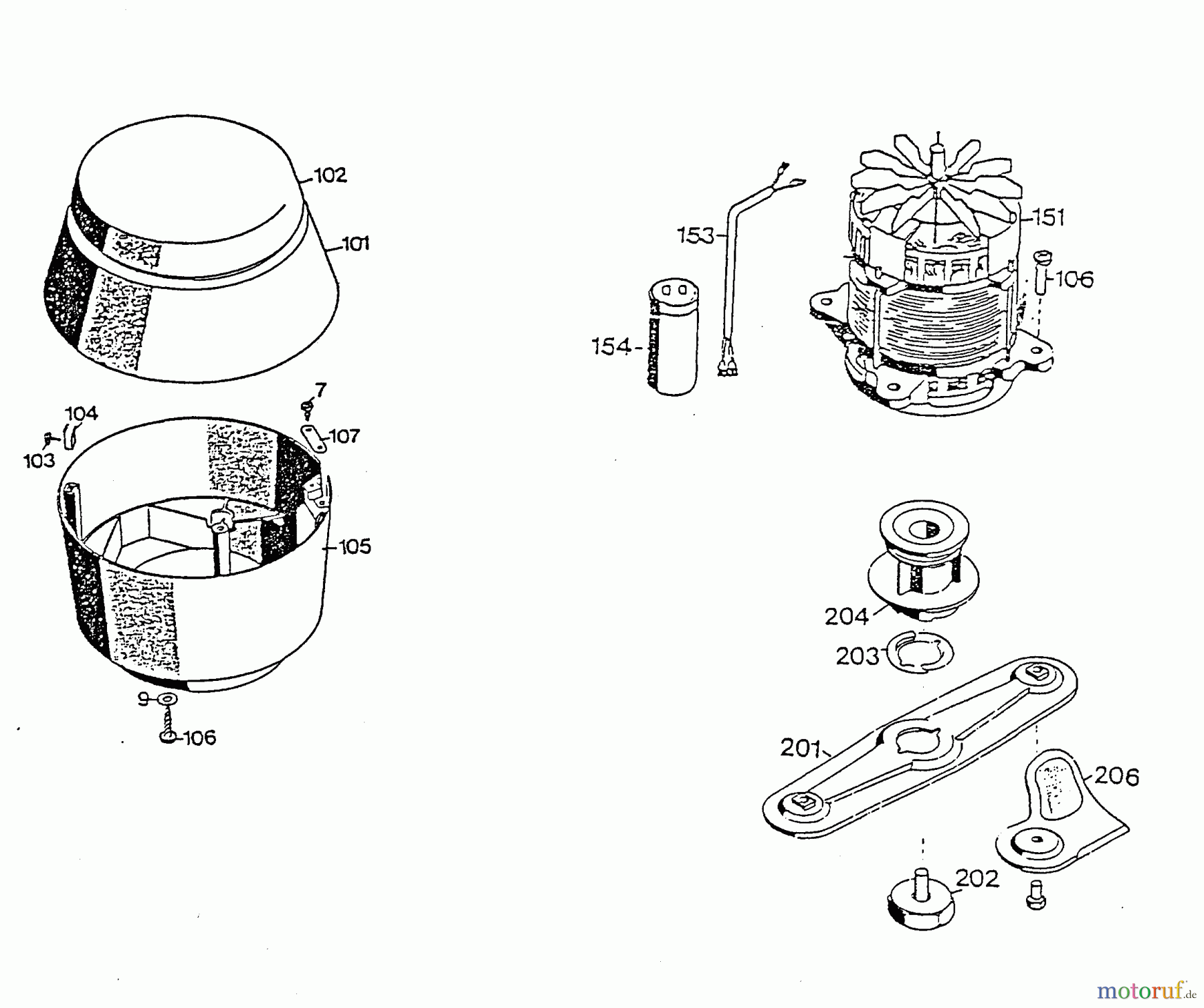  Wolf-Garten Elektromäher 4.42 E 4940680 Serie E  (1996) Messer, Messeraufnahme, Motor