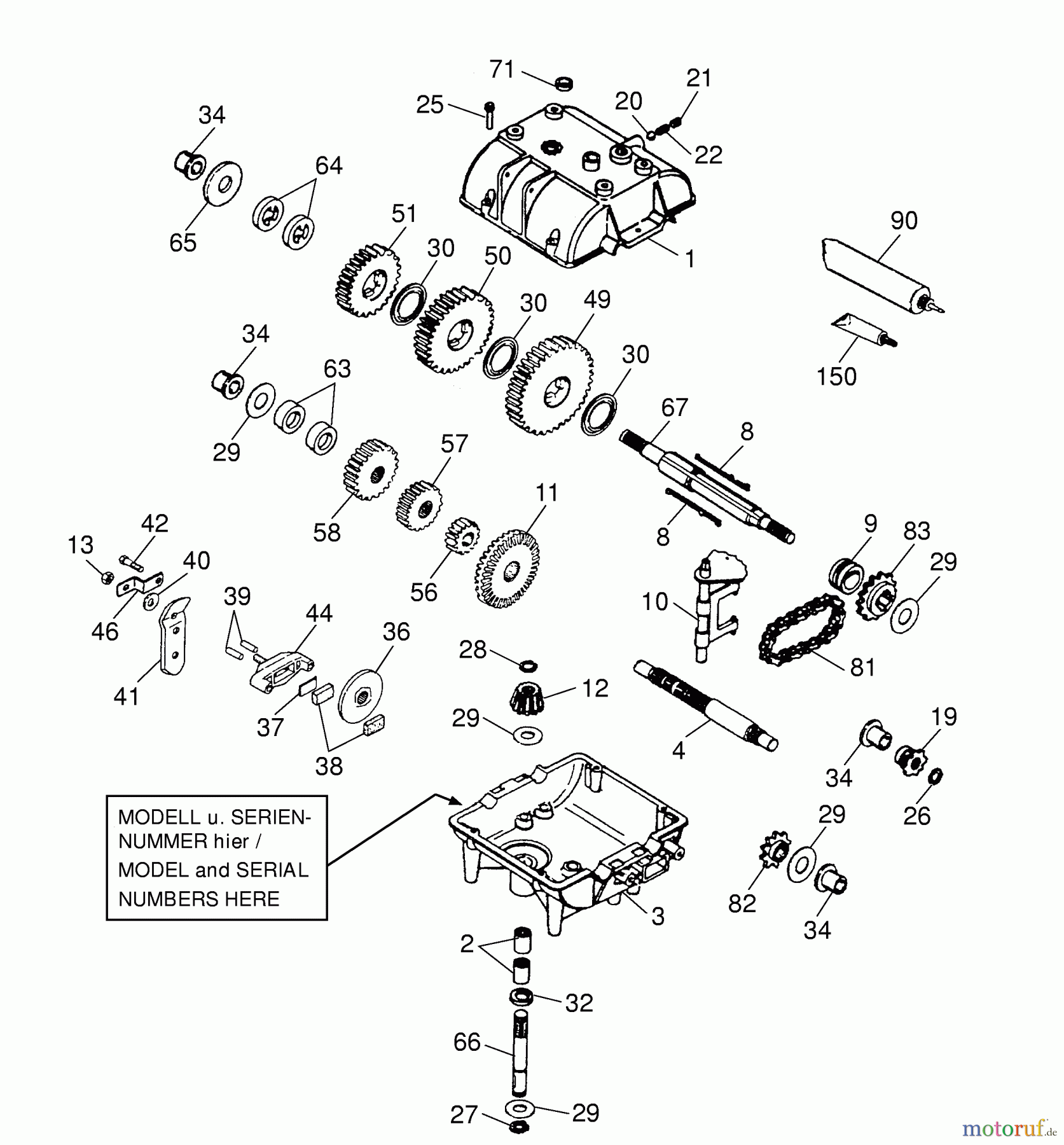  Wolf-Garten Scooter OHV 3 6995000 Serie B  (2001) Getriebe