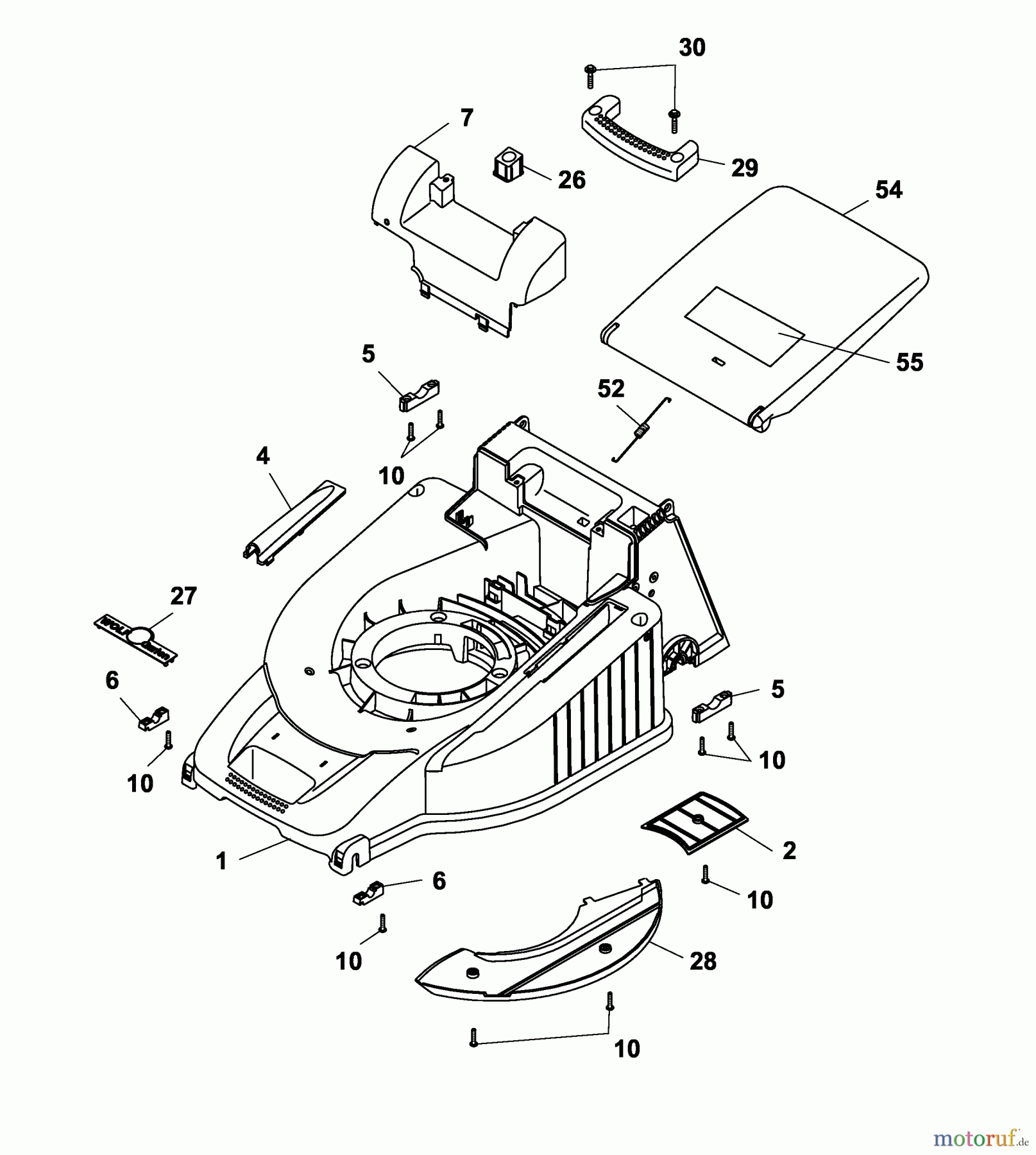  Wolf-Garten Motormäher mit Antrieb 2.46 HA 4605007 Serie C  (2004) Mähwerksgehäuse