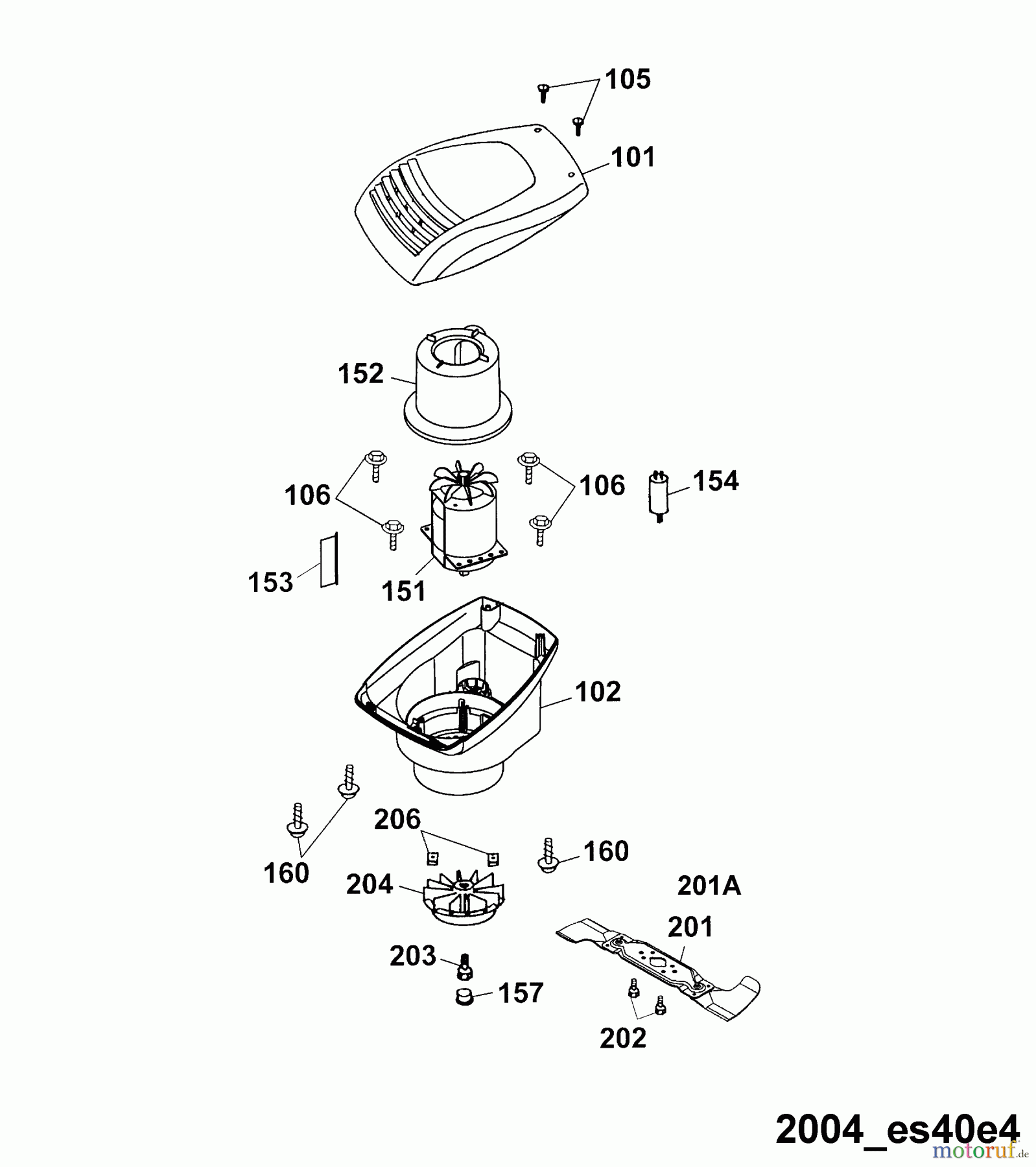 Wolf-Garten Elektromäher Esprit 40 E 4020680 Serie C, D  (2004) Elektromotor, Messer