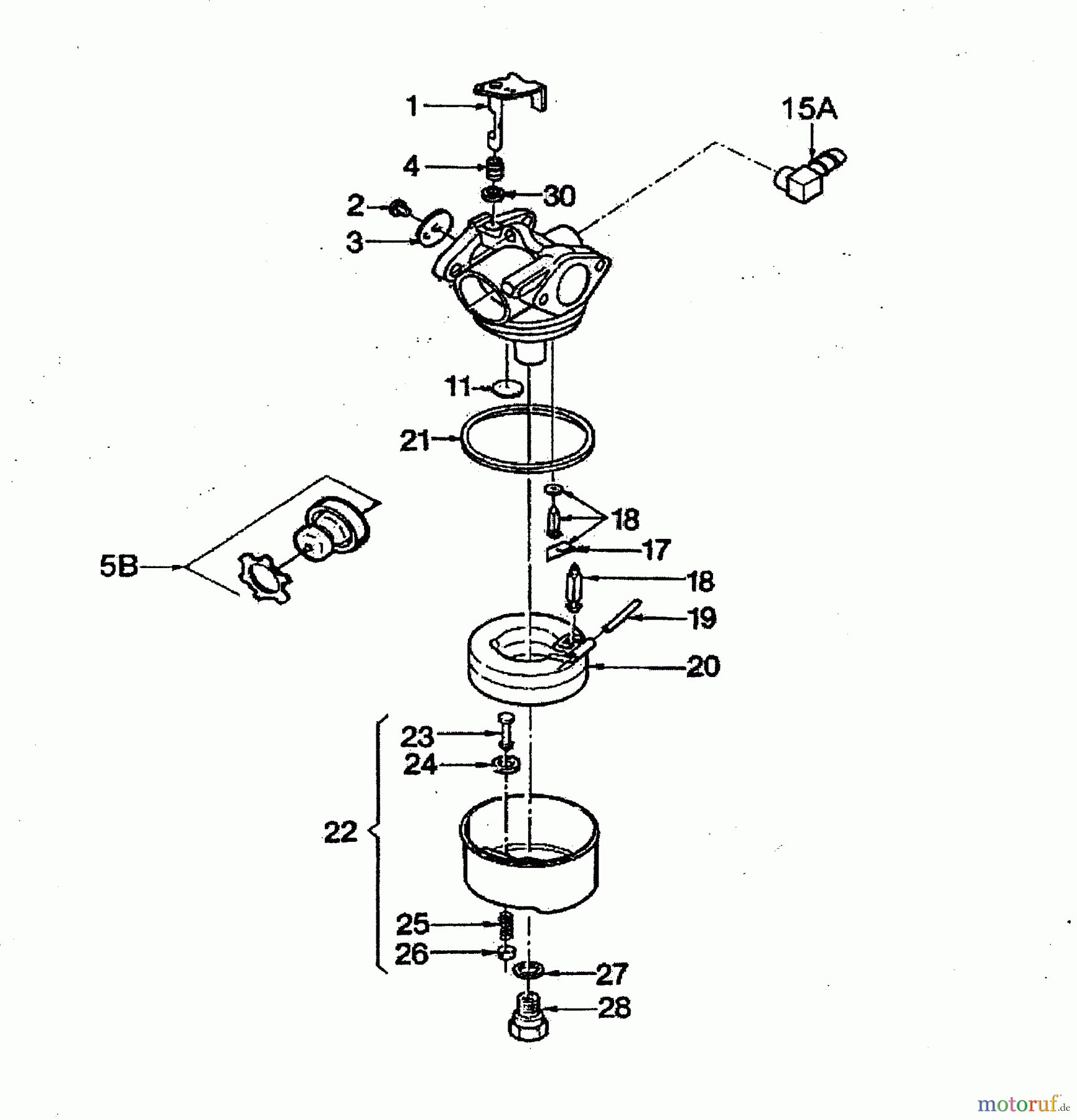  Wolf-Garten Benzinmotoren Tecumseh Centura 55 LX KAT 2038000  (1999) Vergaser