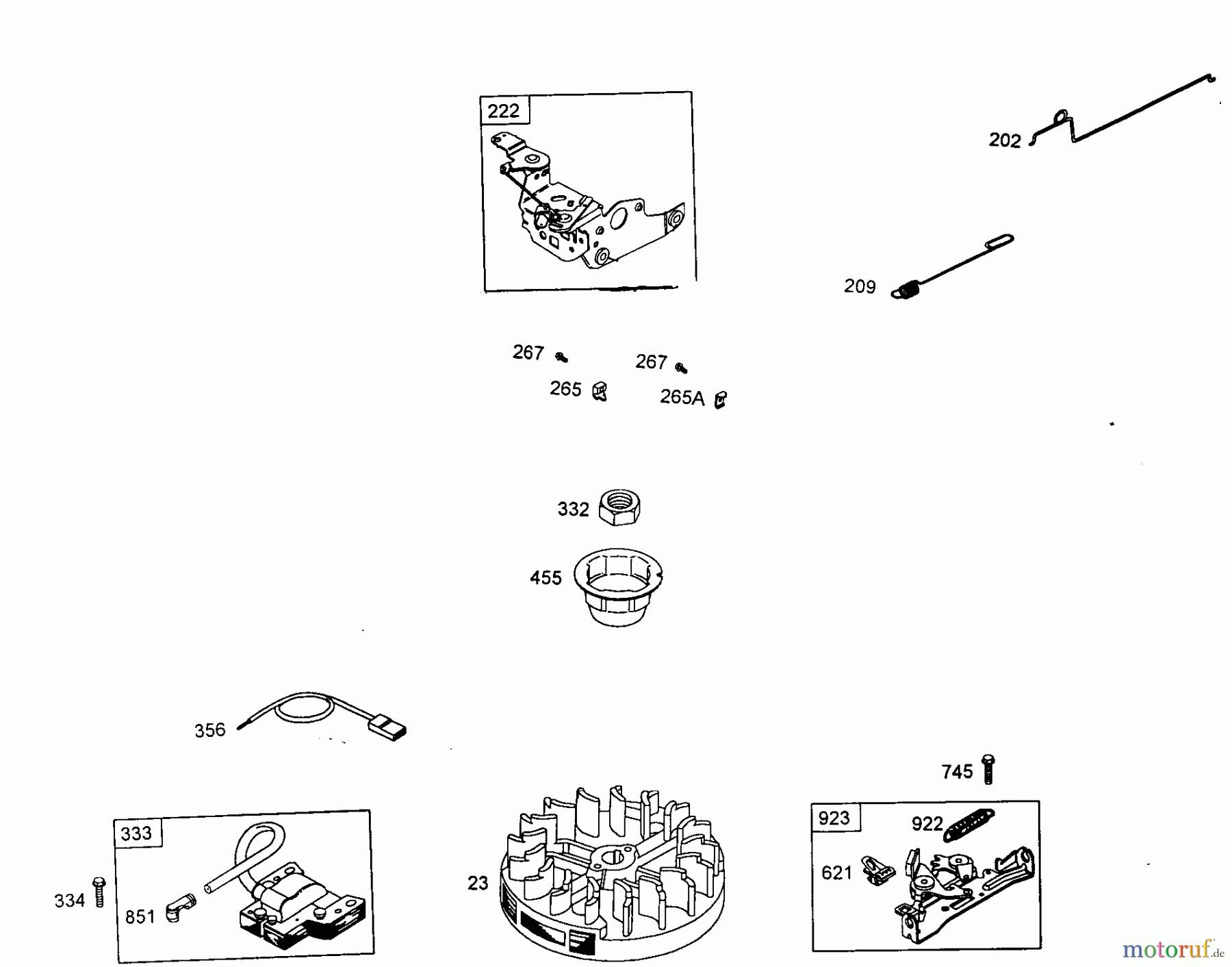 Wolf-Garten Benzinmotoren Briggs&Stratton Quantum XLS 50 Modular 2069098 (2006) Bremse, Regelung, Schwungrad, Zündanlage