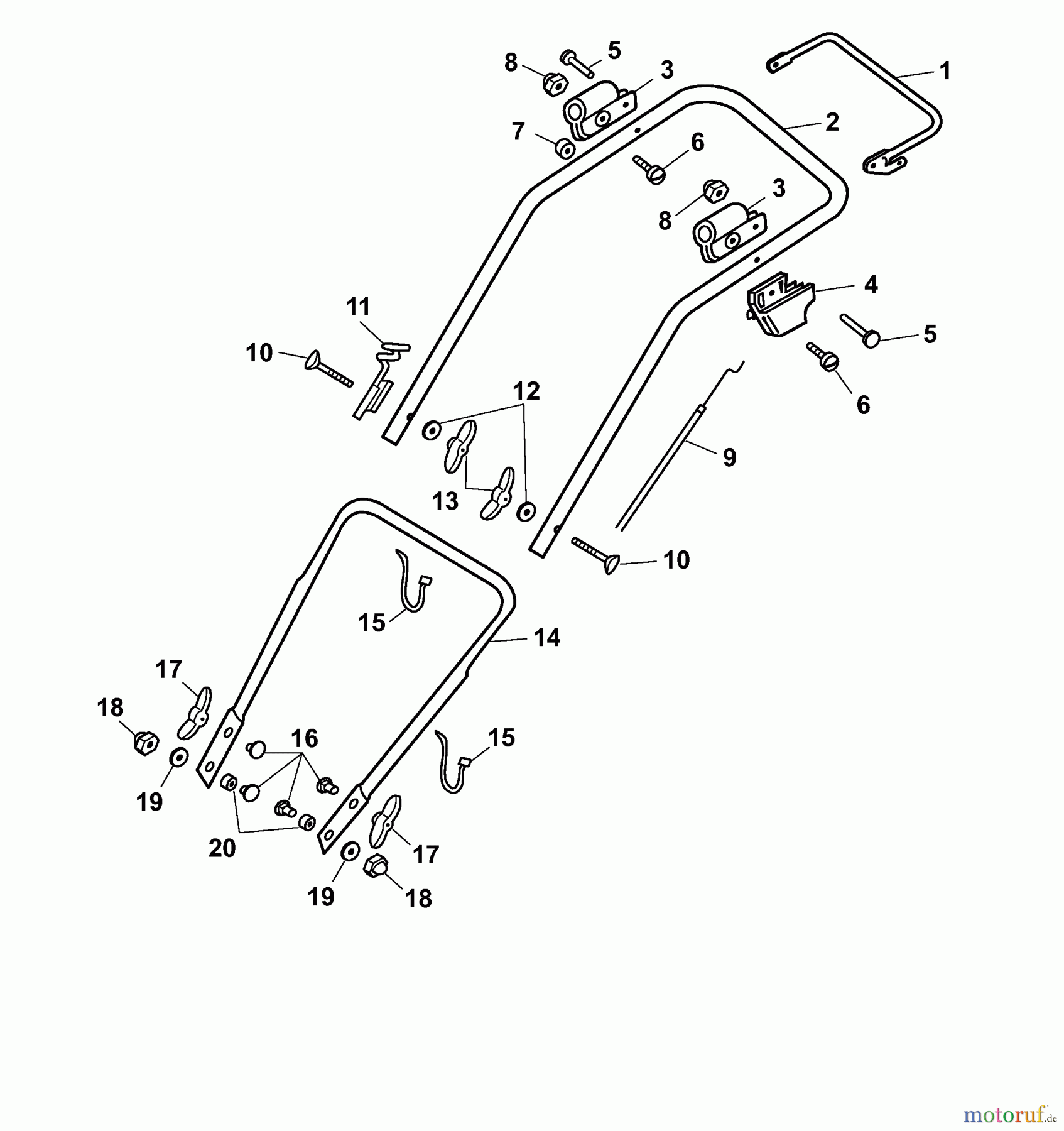 Wolf-Garten Motormäher 2.42 B Good-Line 4212000 Serie A (2004) Holm