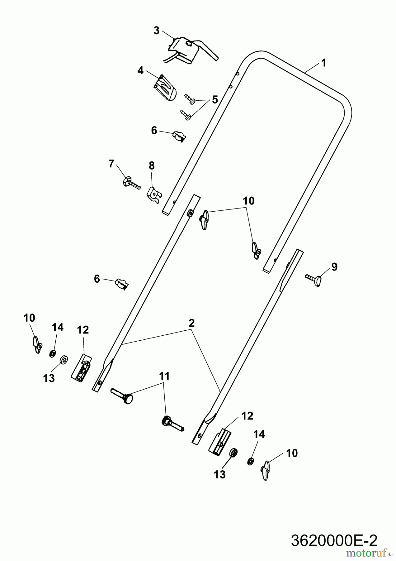 Wolf-Garten Rasenlüfter UL 33 E 3620000 Serie E (2007) Holm, Schalter