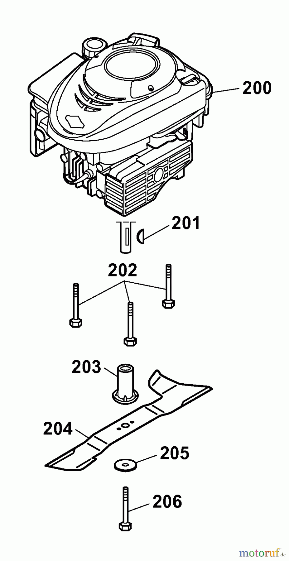  Wolf-Garten Motormäher Power Edition 48 QR 4233000 Serie B  (2009) Messer, Messeraufnahme, Motor