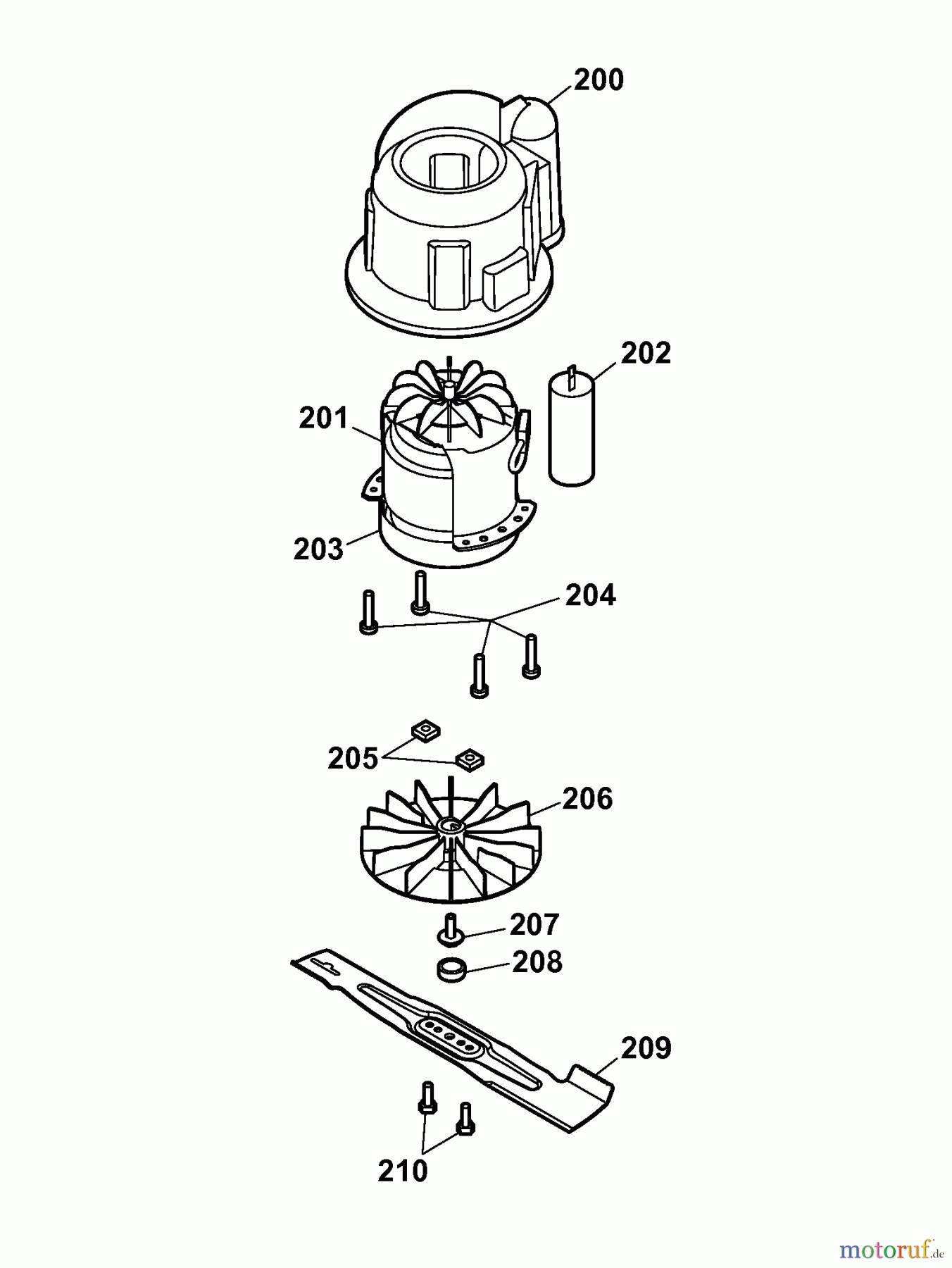 Wolf-Garten Elektromäher Compact plus 34 E 4904080 Serie A (2006) Messer, Messeraufnahme, Motor