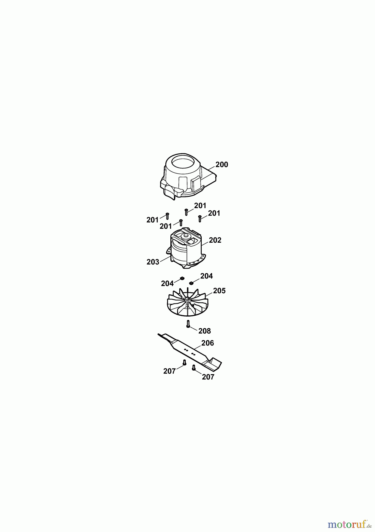 Wolf-Garten Elektromäher 2.32 E-1 4905000 Serie F (2009) Elektromotor, Messer