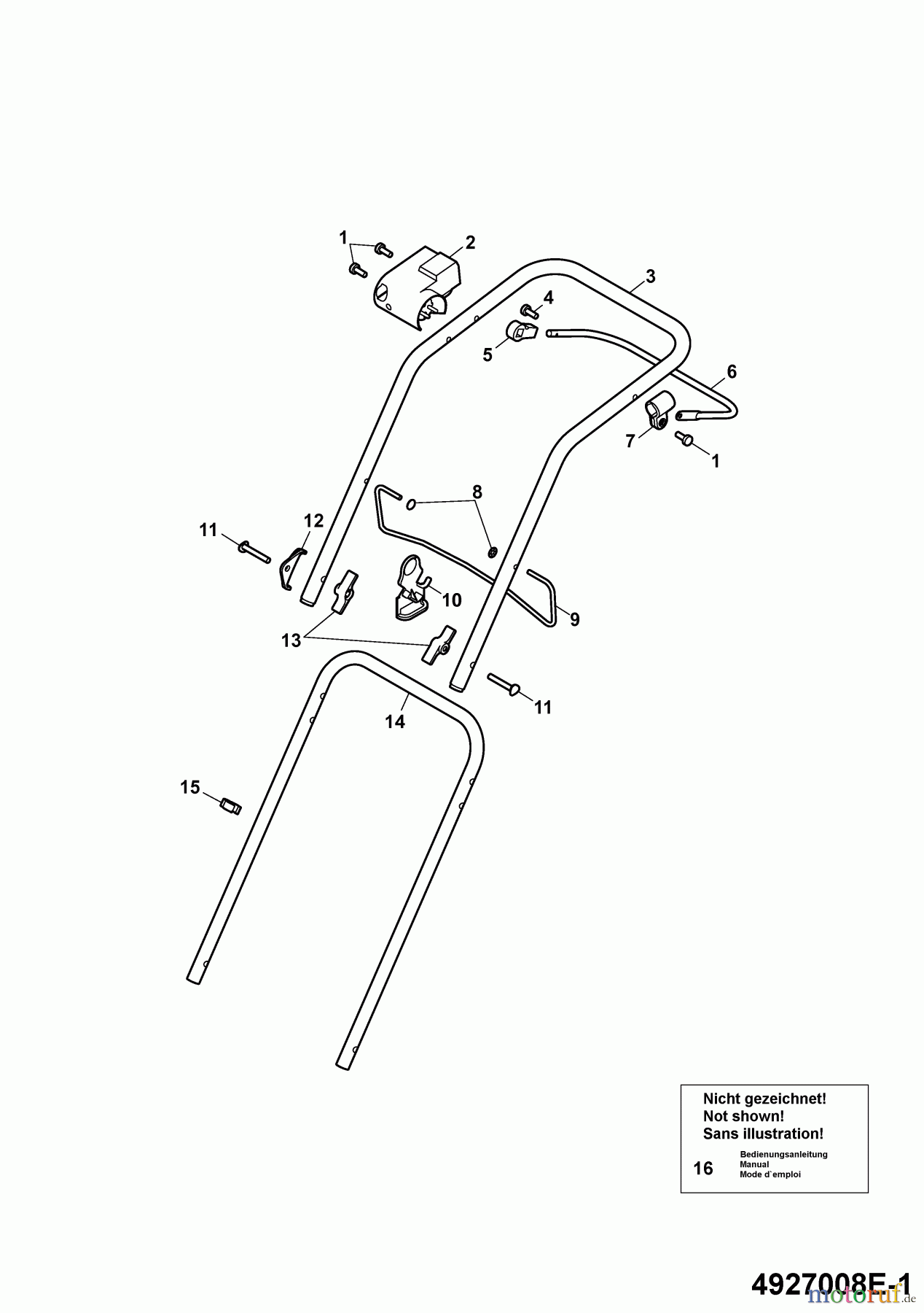  Wolf-Garten Elektromäher Power Wolf 15/37 4927008 Serie E  (2009) Holm