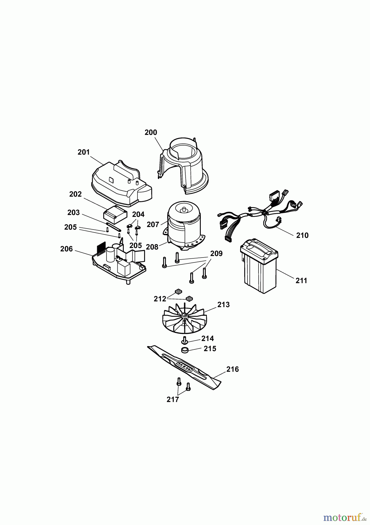  Wolf-Garten Hybridmäher Hybrid Power 37 4939003 Serie B  (2008) Messer, Messeraufnahme, Motor