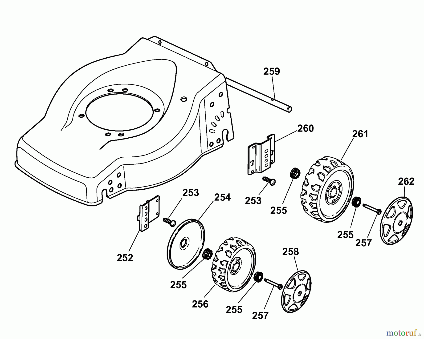 Wolf-Garten Motormäher Campus 400 B 6040000 Serie A (2008) Achsen, Räder