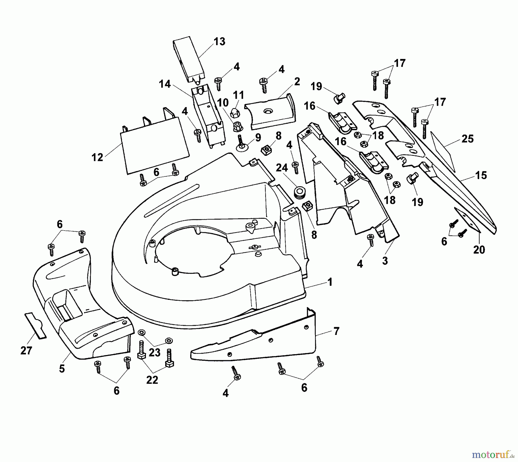  Wolf-Garten Motormäher Concept 47 B 6430000 Serie A  (1999) Mähwerksgehäuse