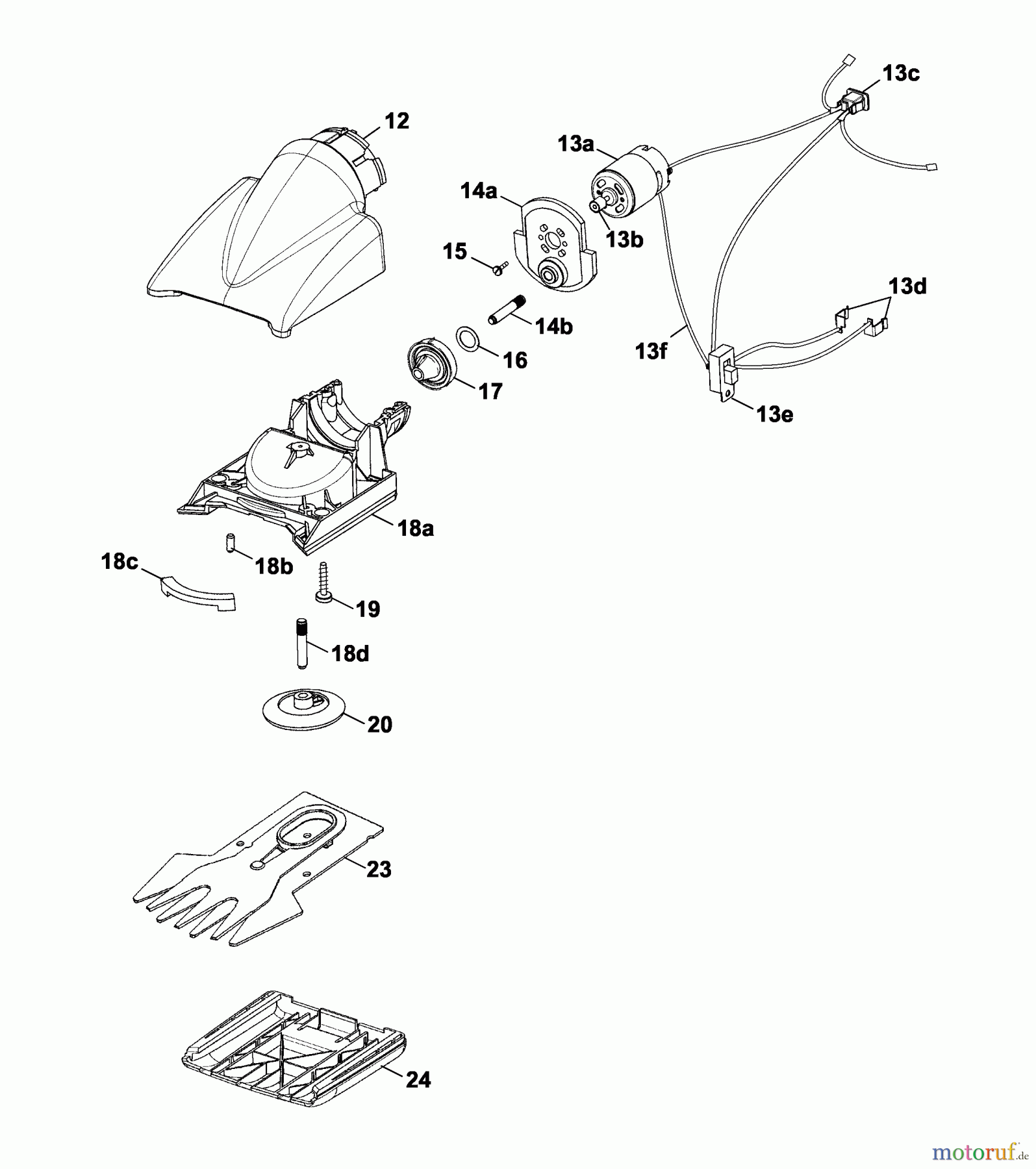 Wolf-Garten Akkuscheren Accu 60 7084682 Serie A (2006) Drehkopf, Messer