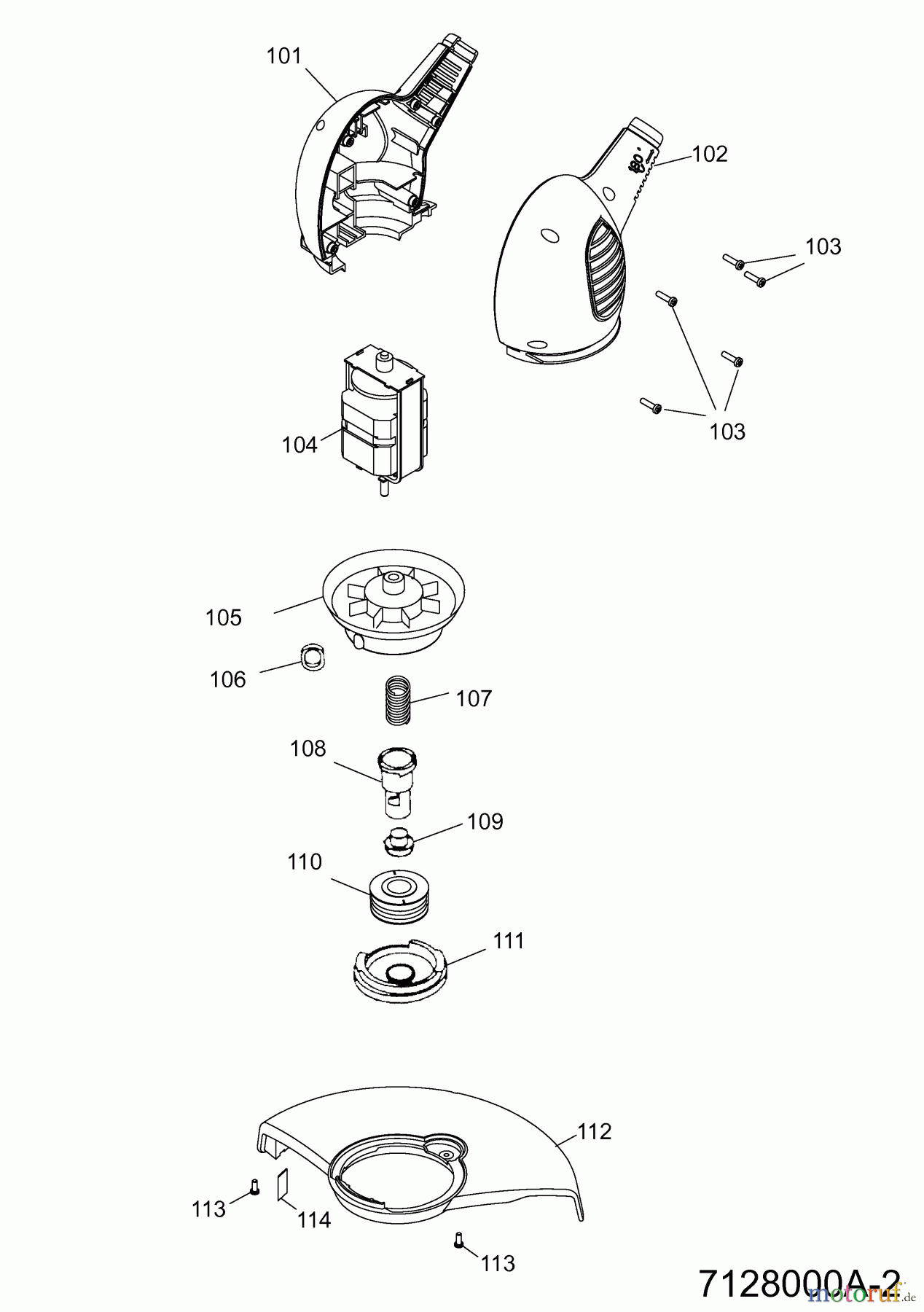  Wolf-Garten Elektrotrimmer GT 830 7128000 Serie A  (2007) Elektromotor, Fadenspule