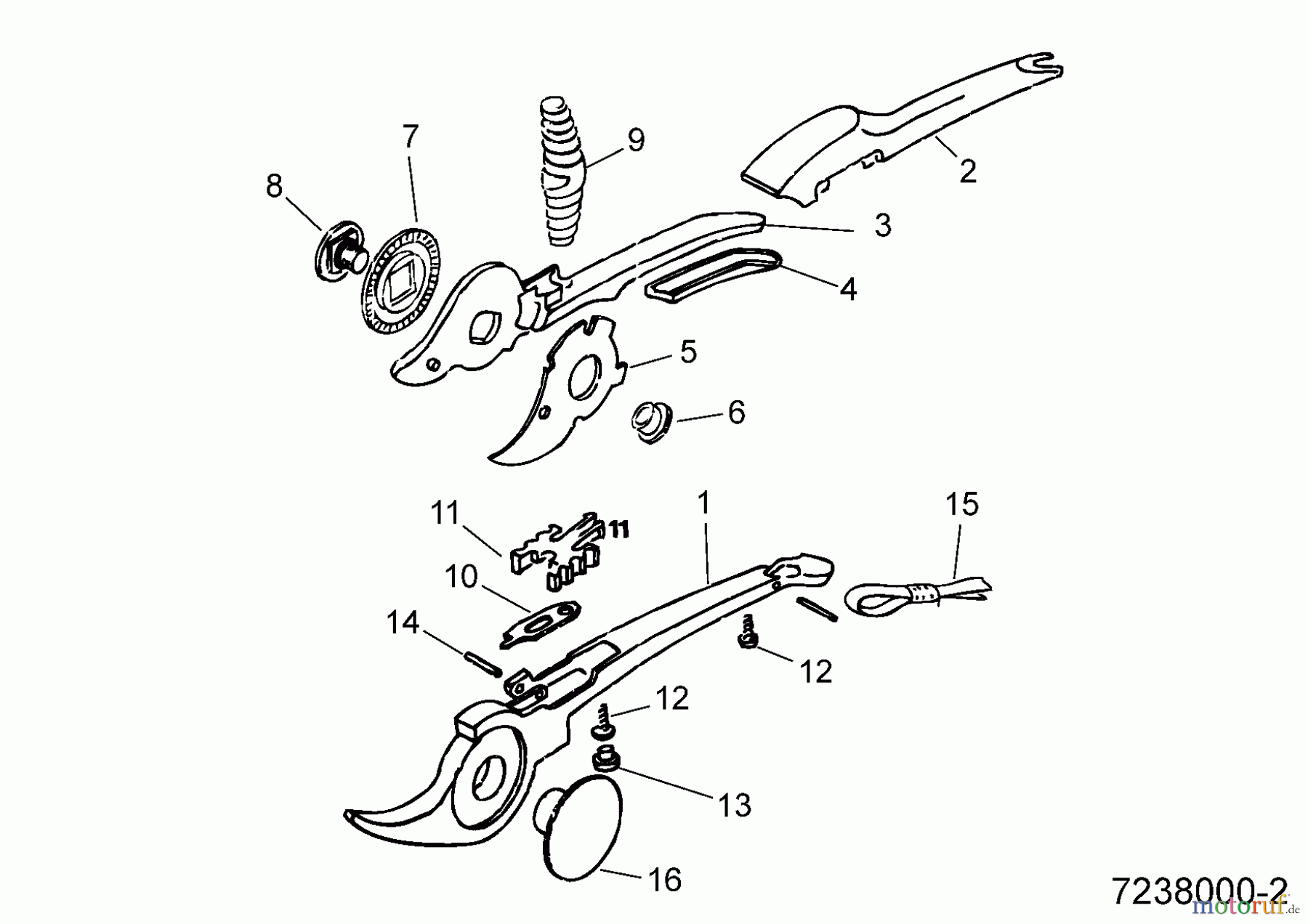  Wolf-Garten Gartenscheren RR 26 7238000  (1993) Grundgerät